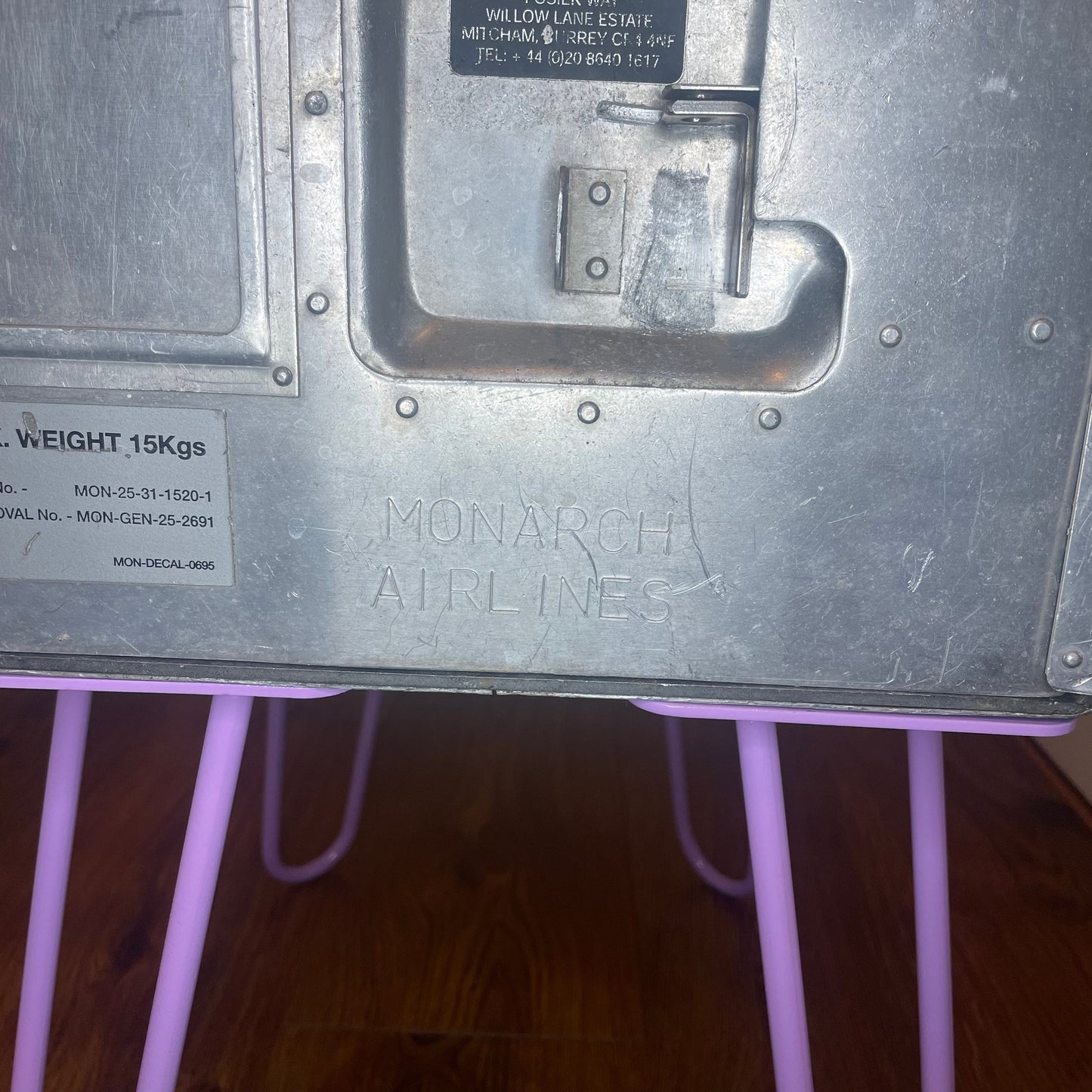 Monarch Airlines Galley Box Airways Plane Box Atlas Storage Side Table Handmade Very Rare