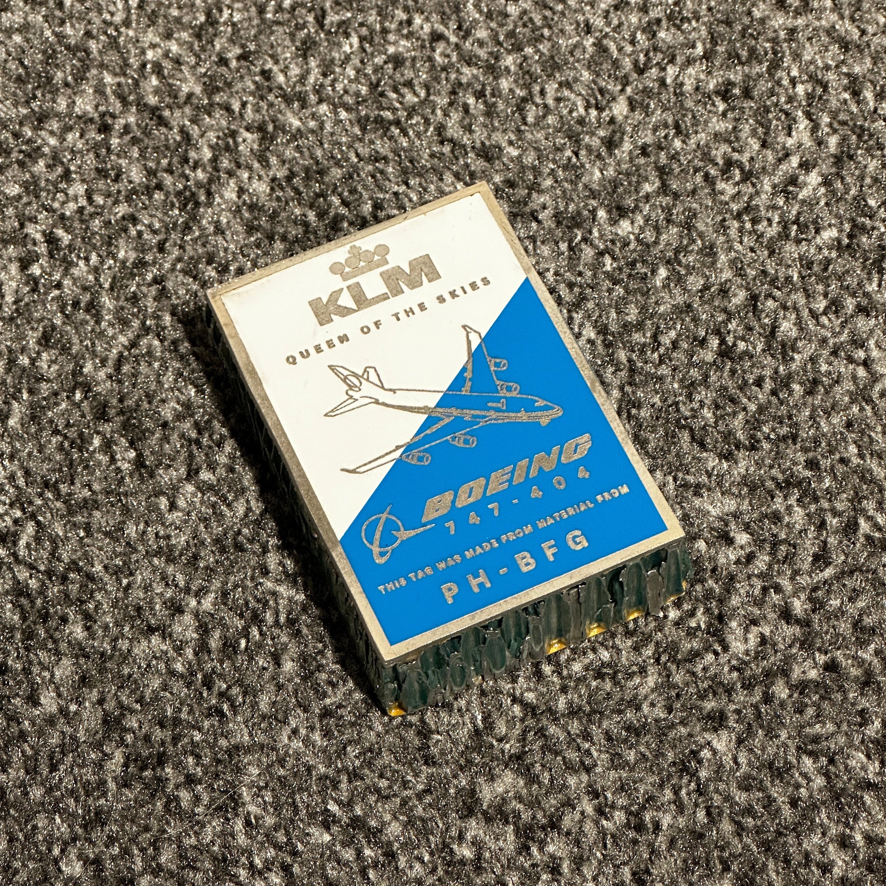 KLM Royal Dutch Airlines Boeing 747 PH-BFG Fuselage Composite Cut Desk Ornament Plaque  Collectible Airbus  Pilot gift