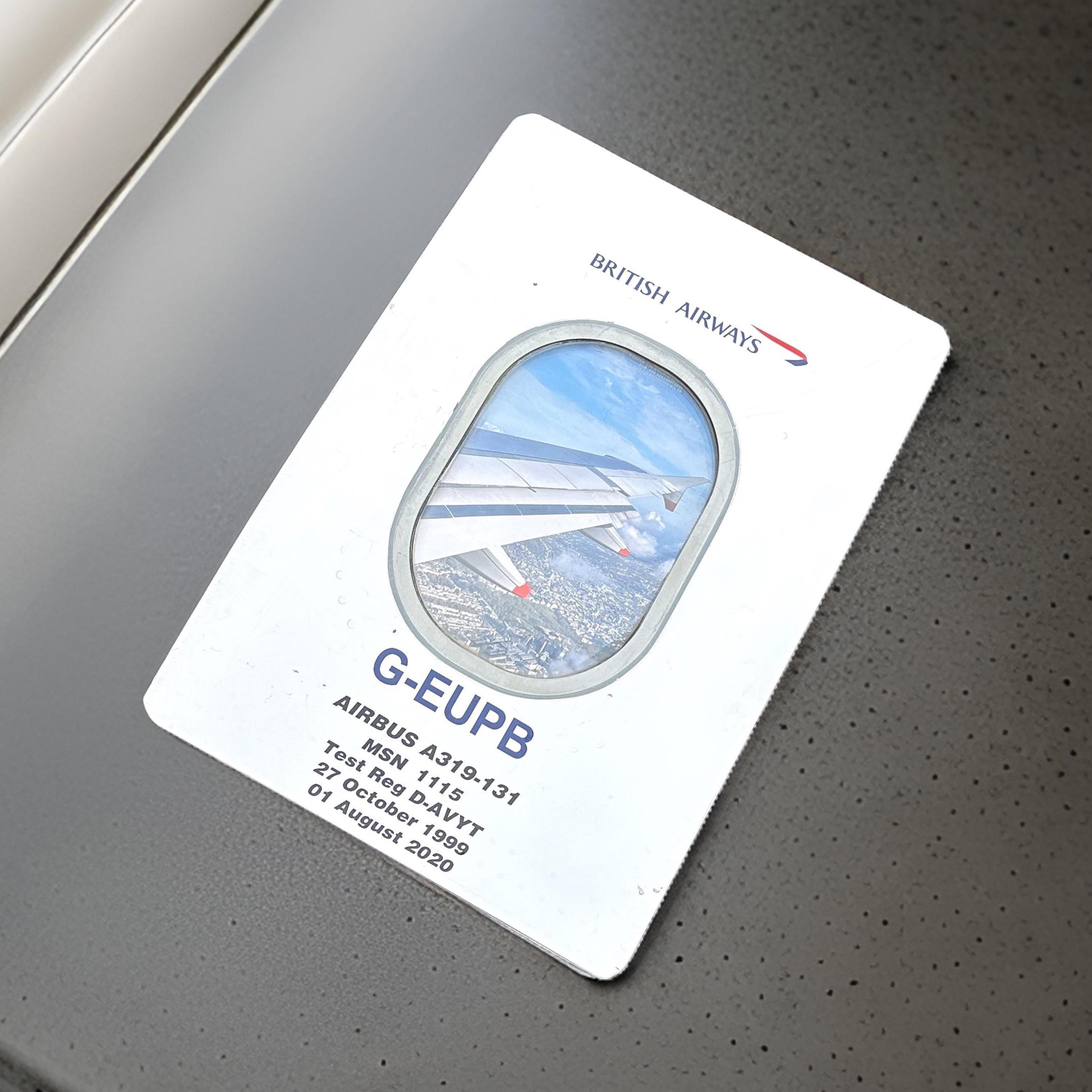 British Airways G-EUPB Airbus A319 Window fuselage Cut Wall Clock Airline Aviation Upcycle Boeing Gift Plane Aircraft Aviator Picture