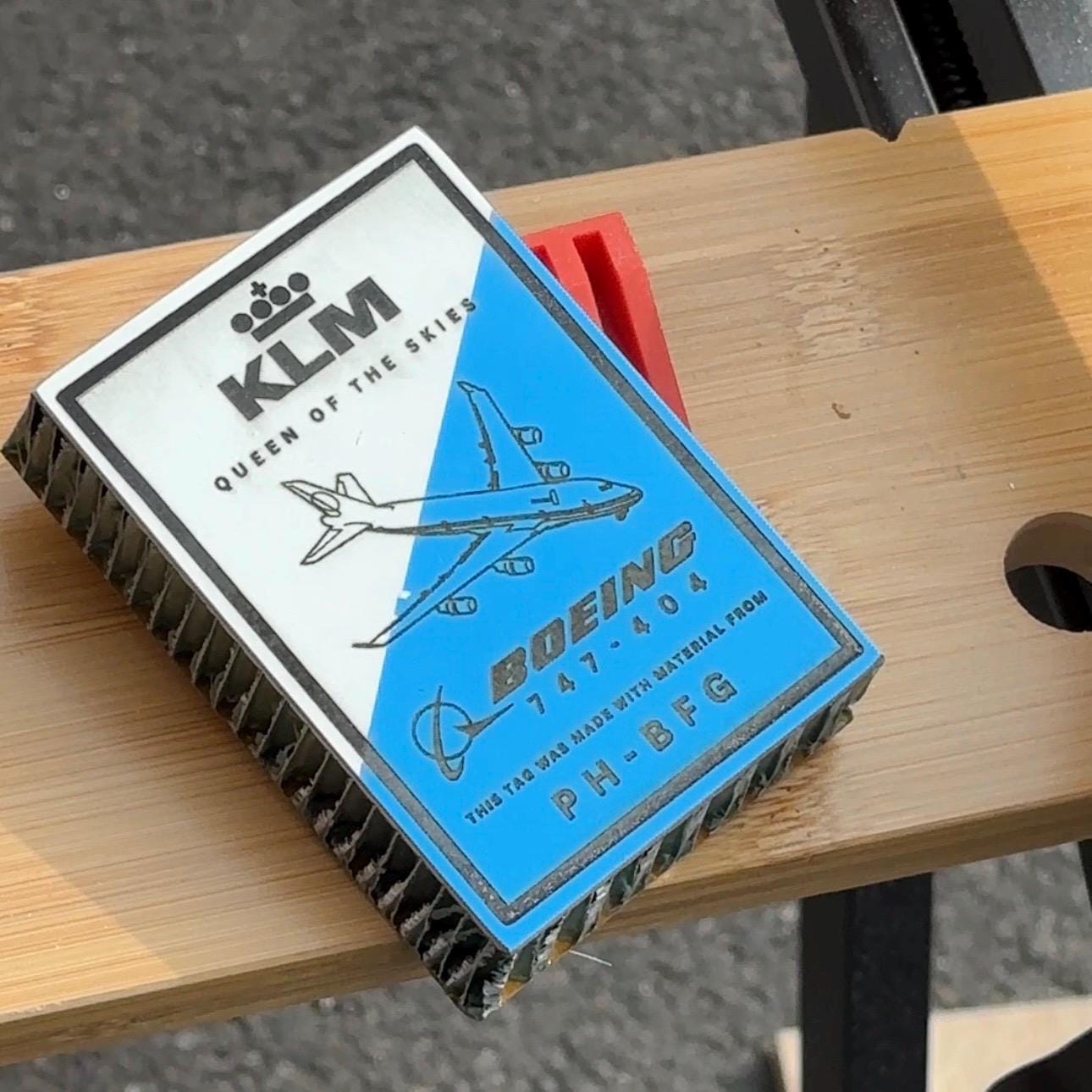 KLM Royal Dutch Airlines Boeing 747 PH-BFG Fuselage Composite Cut Desk Ornament Plaque  Collectible Airbus  Pilot gift