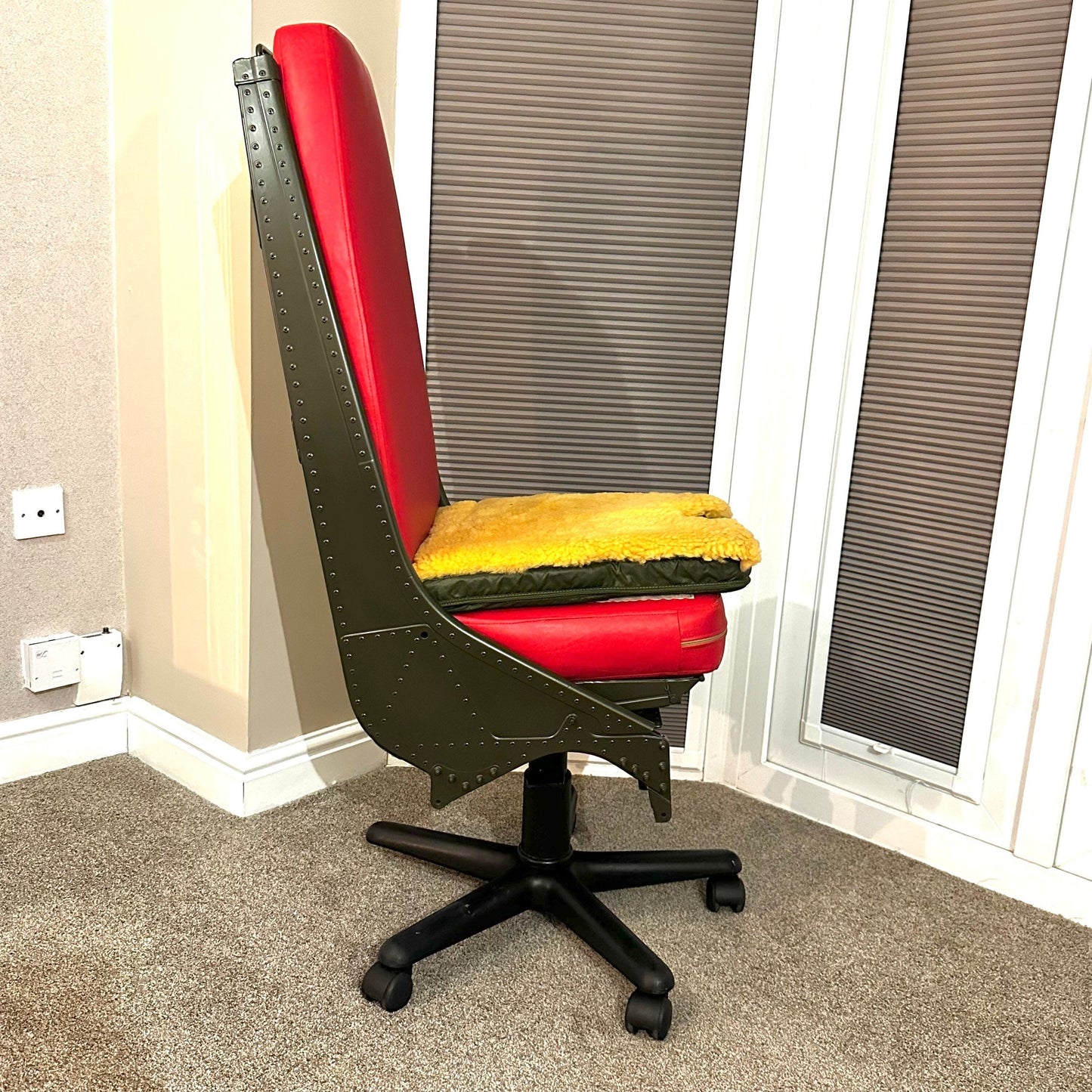 Westland Lynx Helicopter Army Pilot Seat Desk Chair Cockpit First Officer Upcycled Office Desk Chair Captain Officer