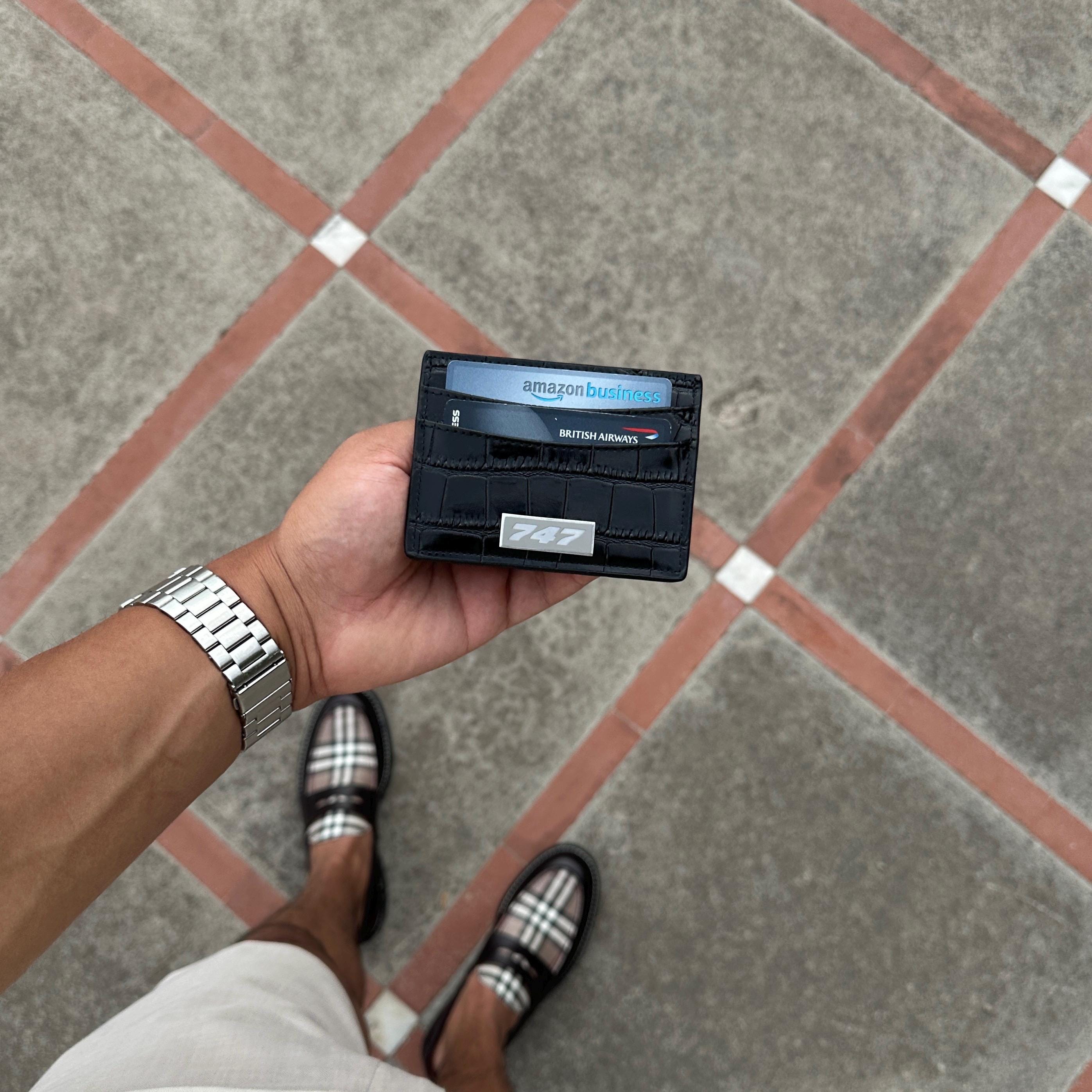 The Boeing 747 Fuselage Card Holder British Airways Upcycled Money Credit Card Gift Genuine Leather Croc Pilot Traveller Pilot G-BYGC