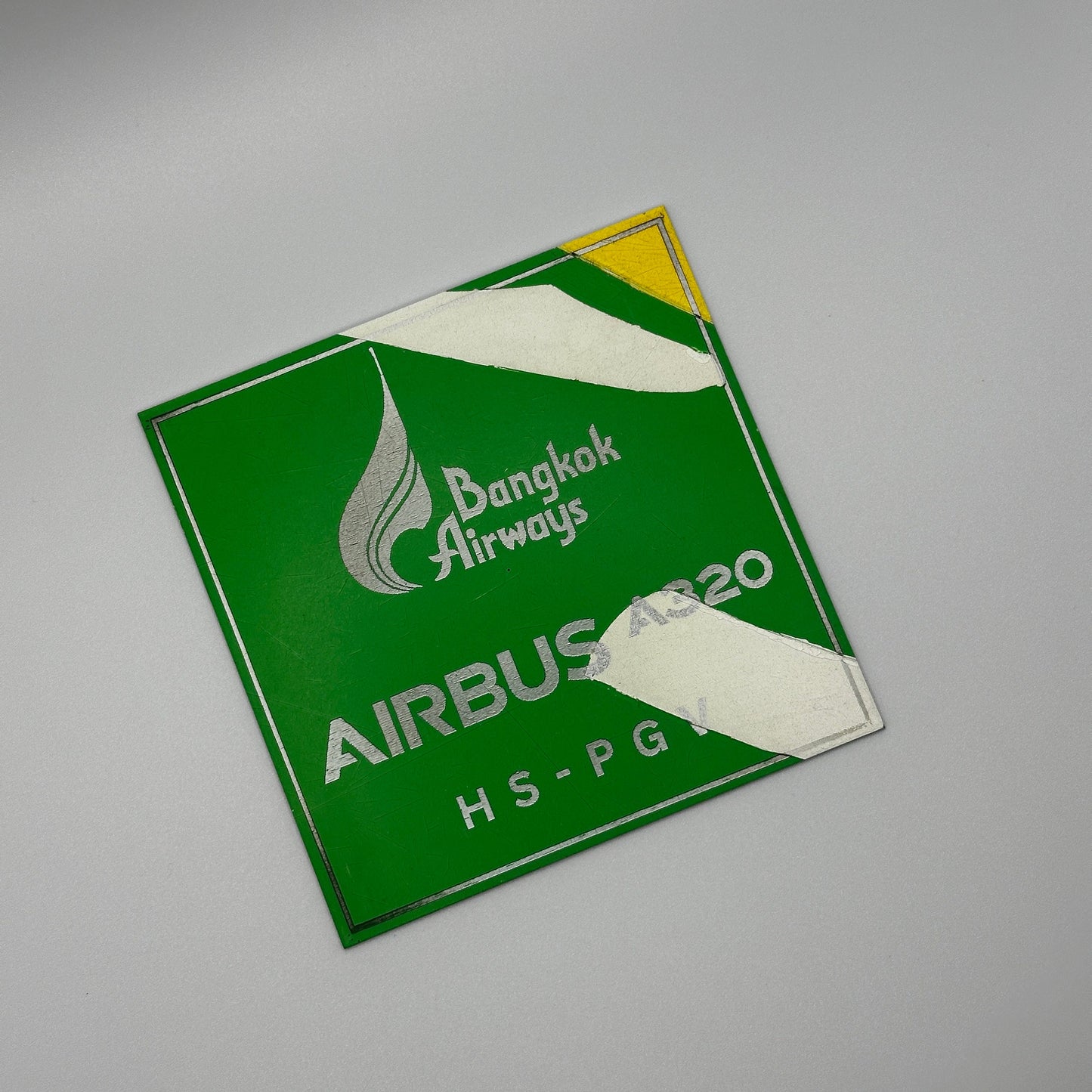 Bangkok Airways Airbus A320 HS-PGV Fuselage Coaster Collectible Airbus memorabilia Pilot gift engraved Desk
