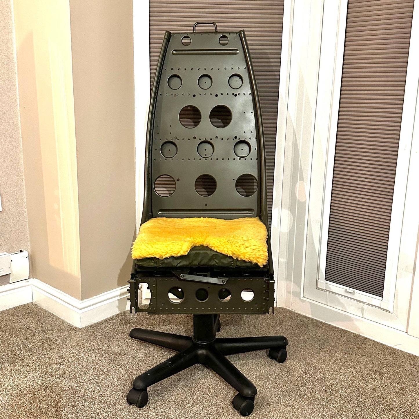 Westland Lynx Helicopter Army Pilot Seat Desk Chair Cockpit First Officer Upcycled Office Desk Chair Captain Officer