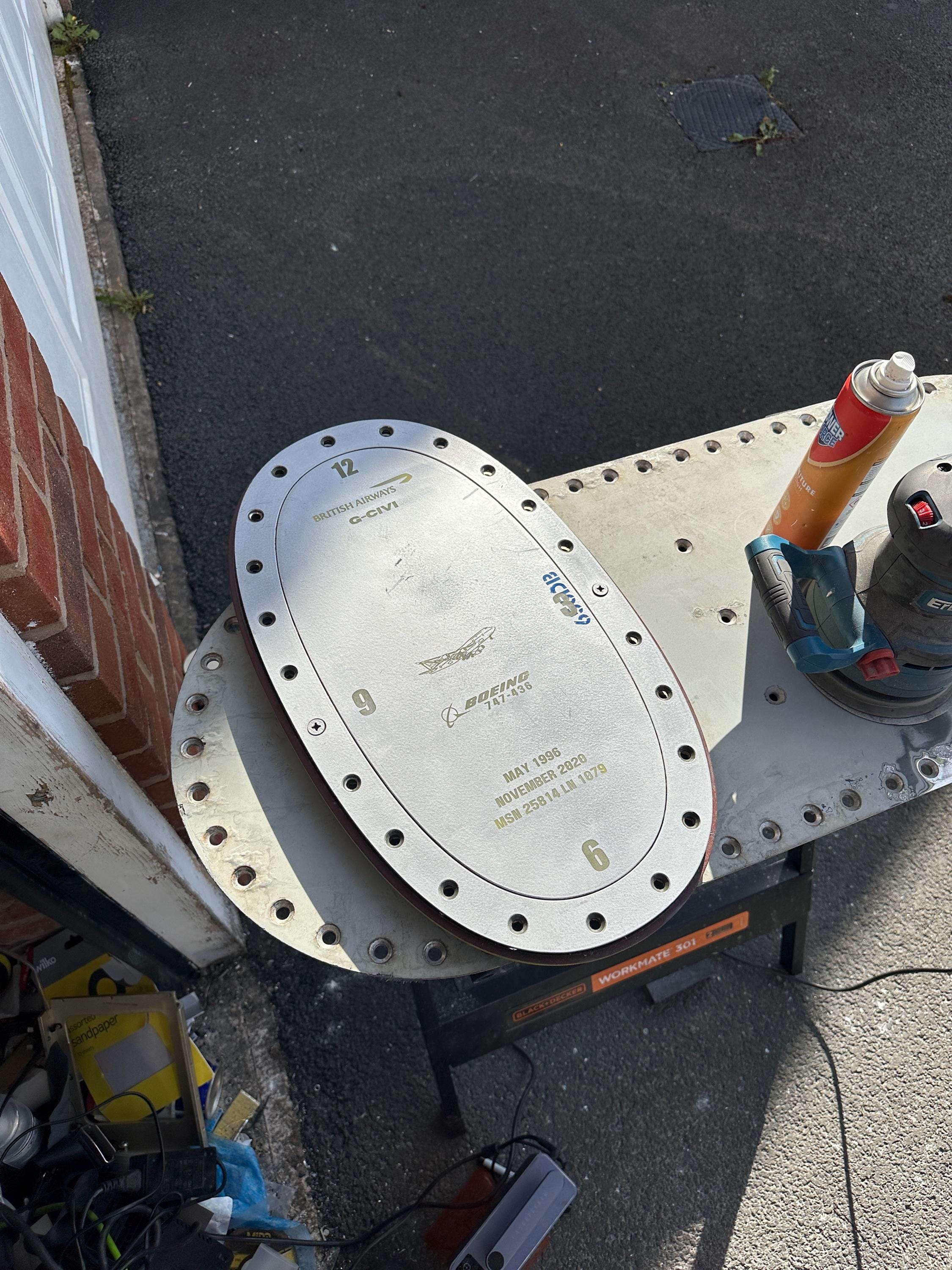 British Airways G-CIVI Boeing 747 Clock Wing Fuel Access Panel Laser Engraved Airline Aviation Upcycle Boeing Gift Plane Aircraft Aviator B