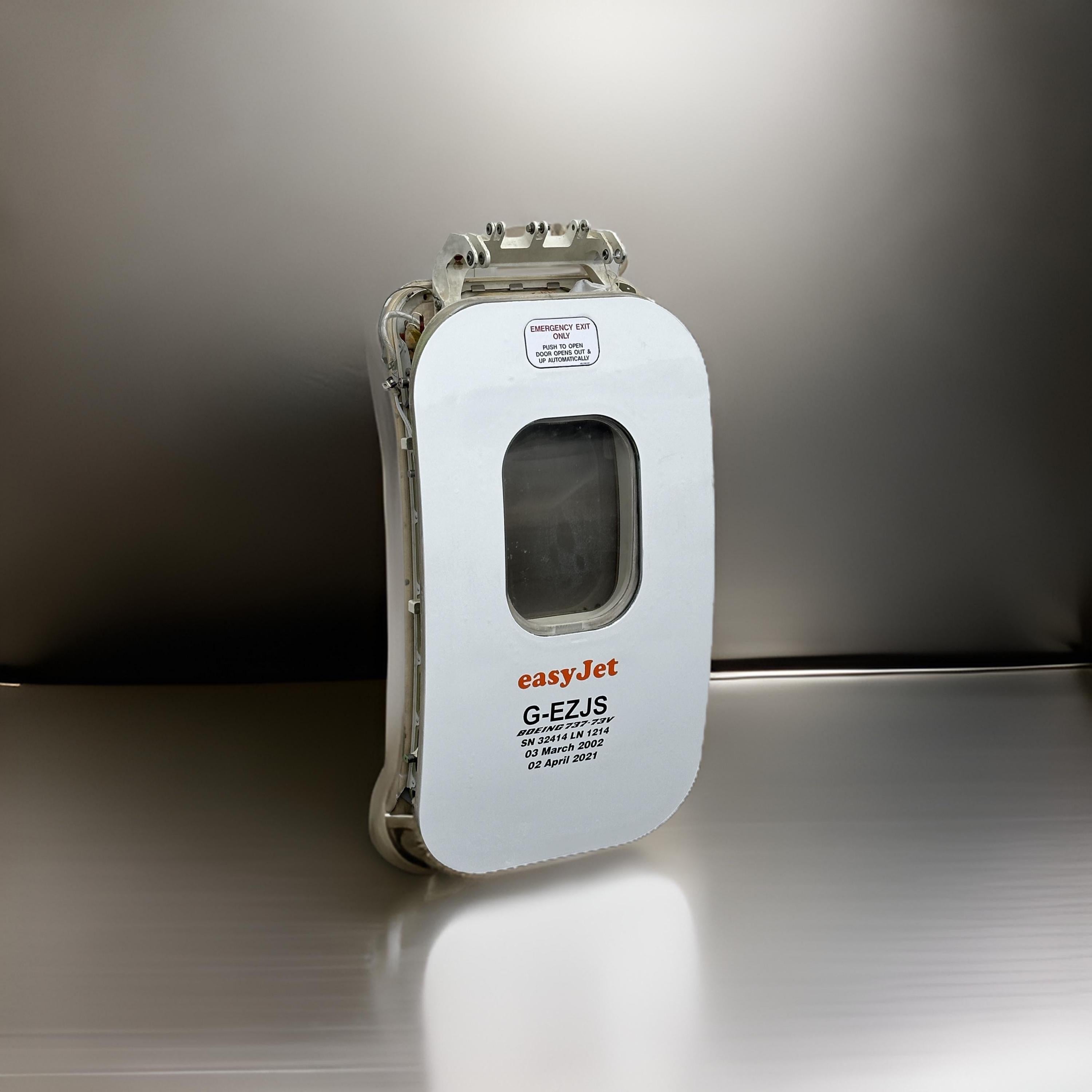 EASYJET Emergency Overwing Exit Door G-EZJS Boeing 737 737-700 f-gzts  Window gift Airline Aviation Upcycle Boeing Plane Aviator