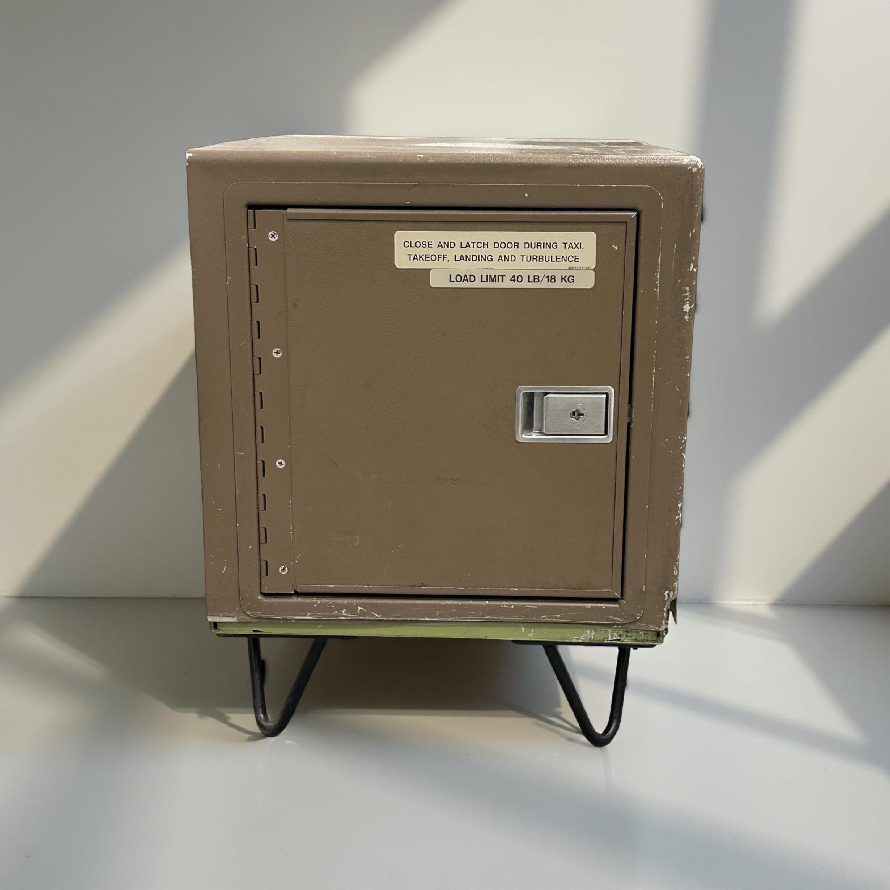 British Airways Boeing 747 G-CIVV Observer Pilot Seat Box Upcycled Box Side Table Heathrow Pilot Captain First Officer Jumbo Jet Queen Skies