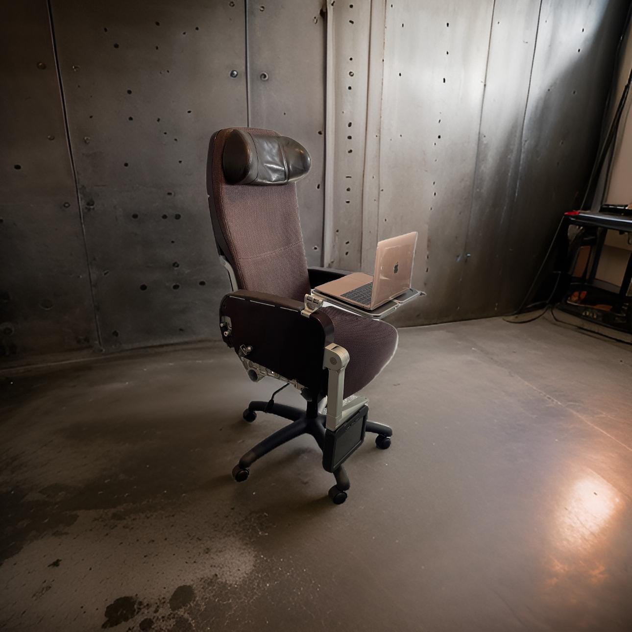 Virgin Atlantic Boeing 747 G-VXLG Bulkhead Premium Economy Upcycled Office Desk Chair Captain Officer