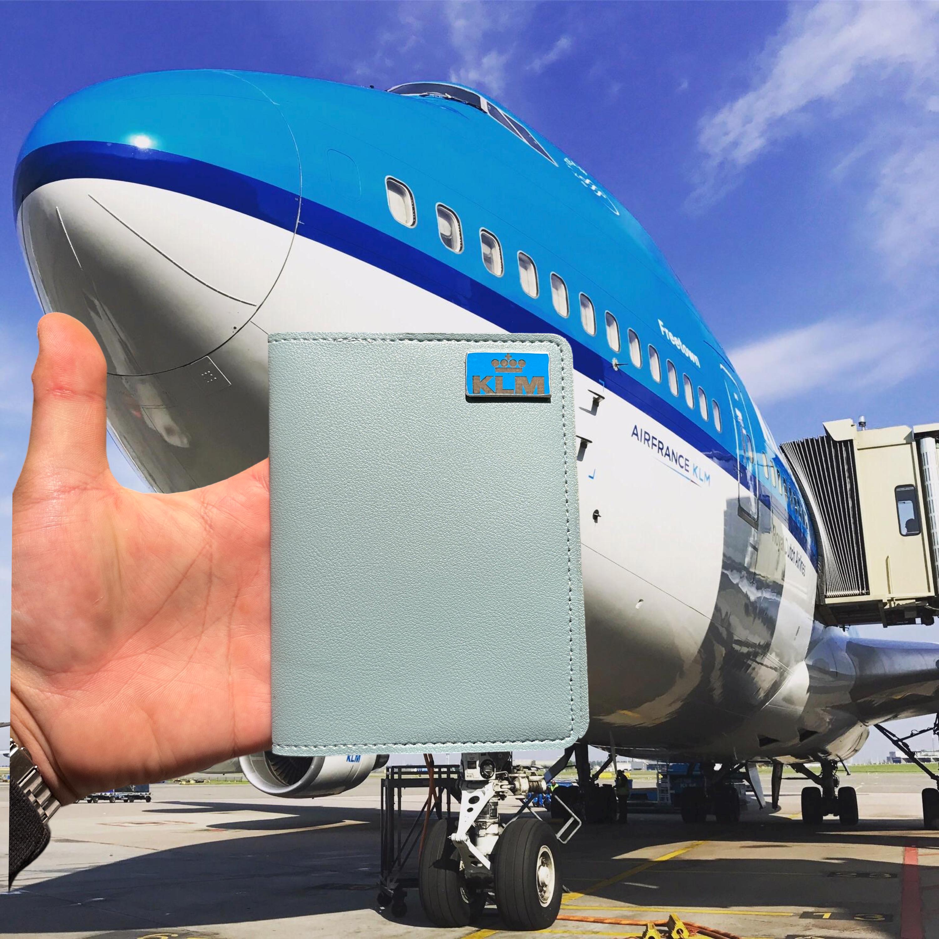 KLM Royal Dutch Airlines PH-BFG Boeing 747 Passport Holder Travel Organiser Fuselage Skin Upcycled Pilot Aviation Aviator Gift Jayyviation
