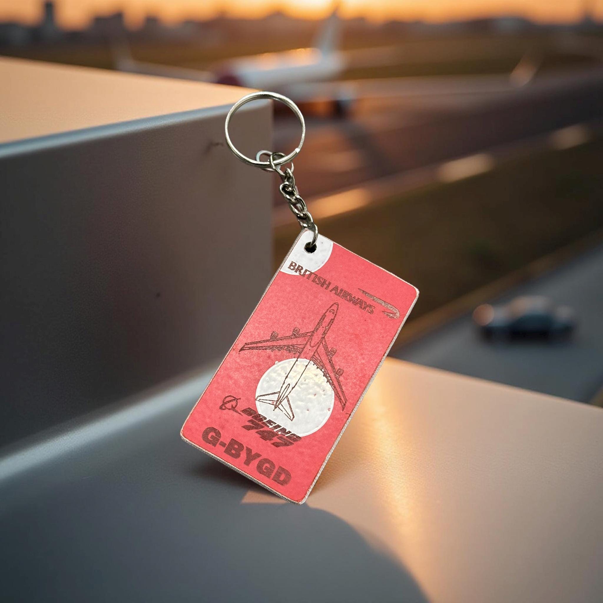 British Airways Iconic Boeing 747 G-BYGD Fuselage  Luggage Tag Keychain Keyring  Collectible Airbus easter Pilot gift cabin mothers day