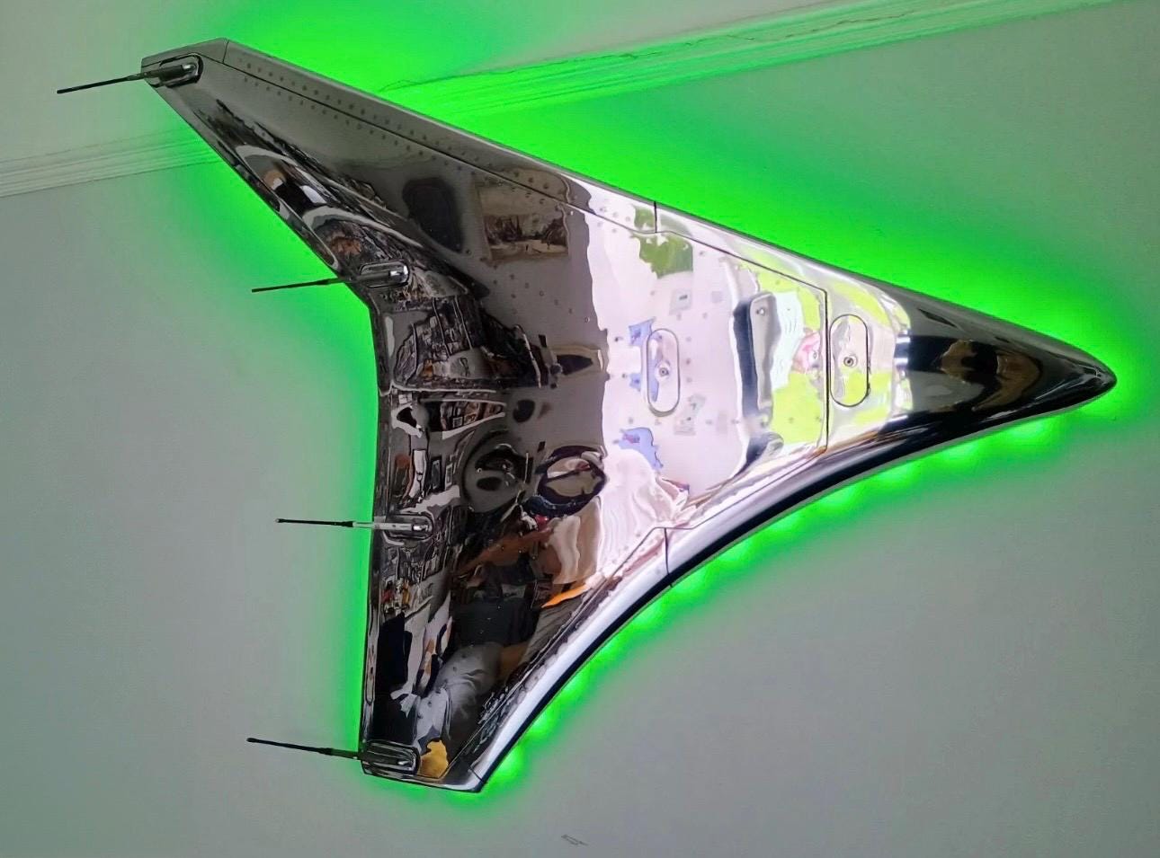 Machine Polished Airbus A320 Wingtip Fence Sharklet Airline Aviation Upcycle Boeing Gift Plane Pilot A319