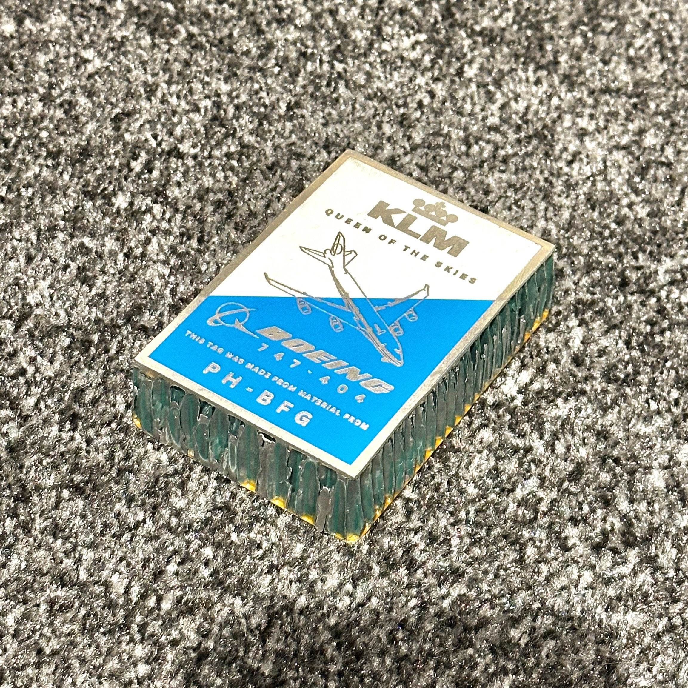 KLM Royal Dutch Airlines Boeing 747 PH-BFG Fuselage Composite Cut Desk Ornament Plaque  Collectible Airbus  Pilot gift