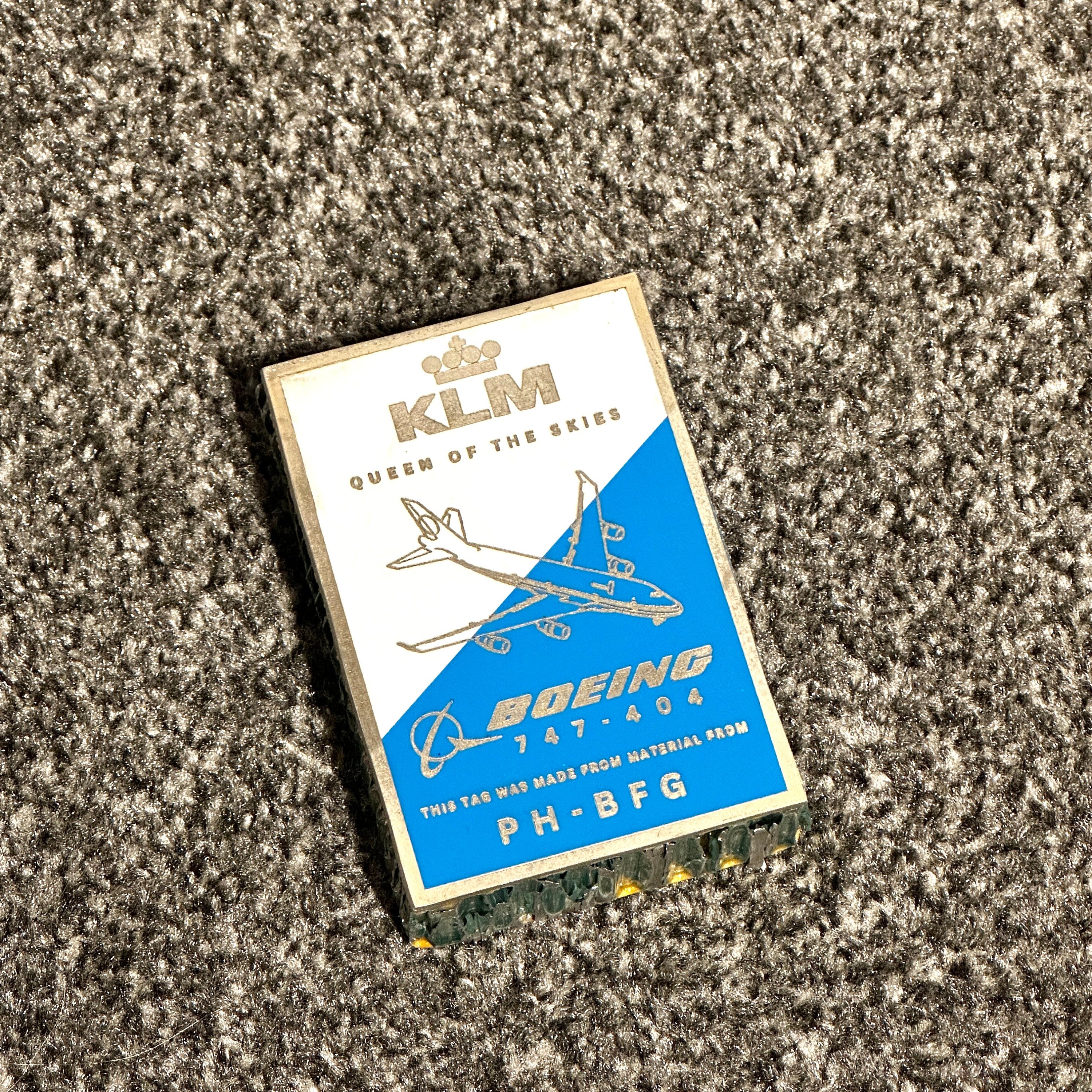 KLM Royal Dutch Airlines Boeing 747 PH-BFG Fuselage Composite Cut Desk Ornament Plaque  Collectible Airbus  Pilot gift