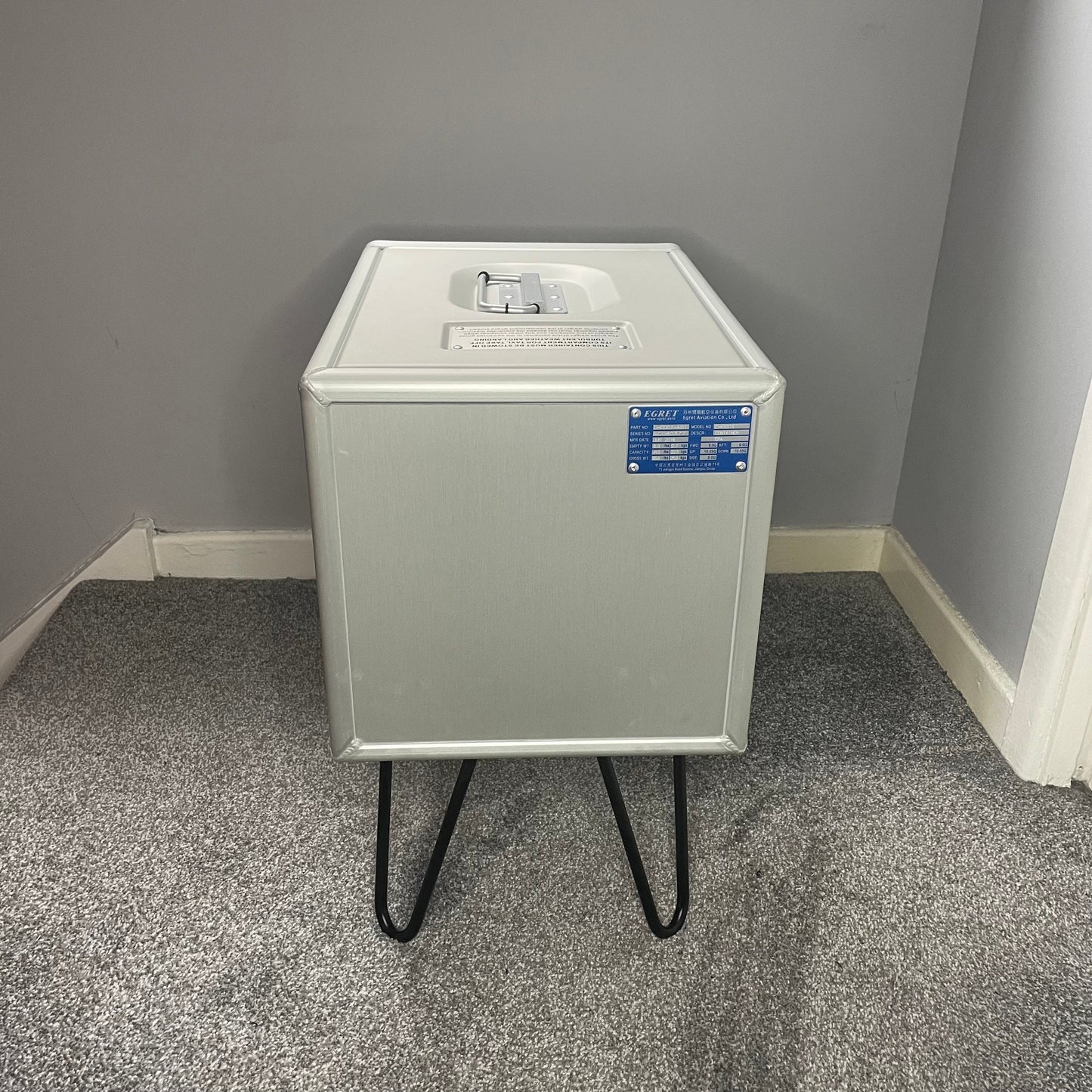 Brand new Galley Box Airline Plane Box Atlas Storage Side Table Handmade With 2 Plastic Airline Drawers