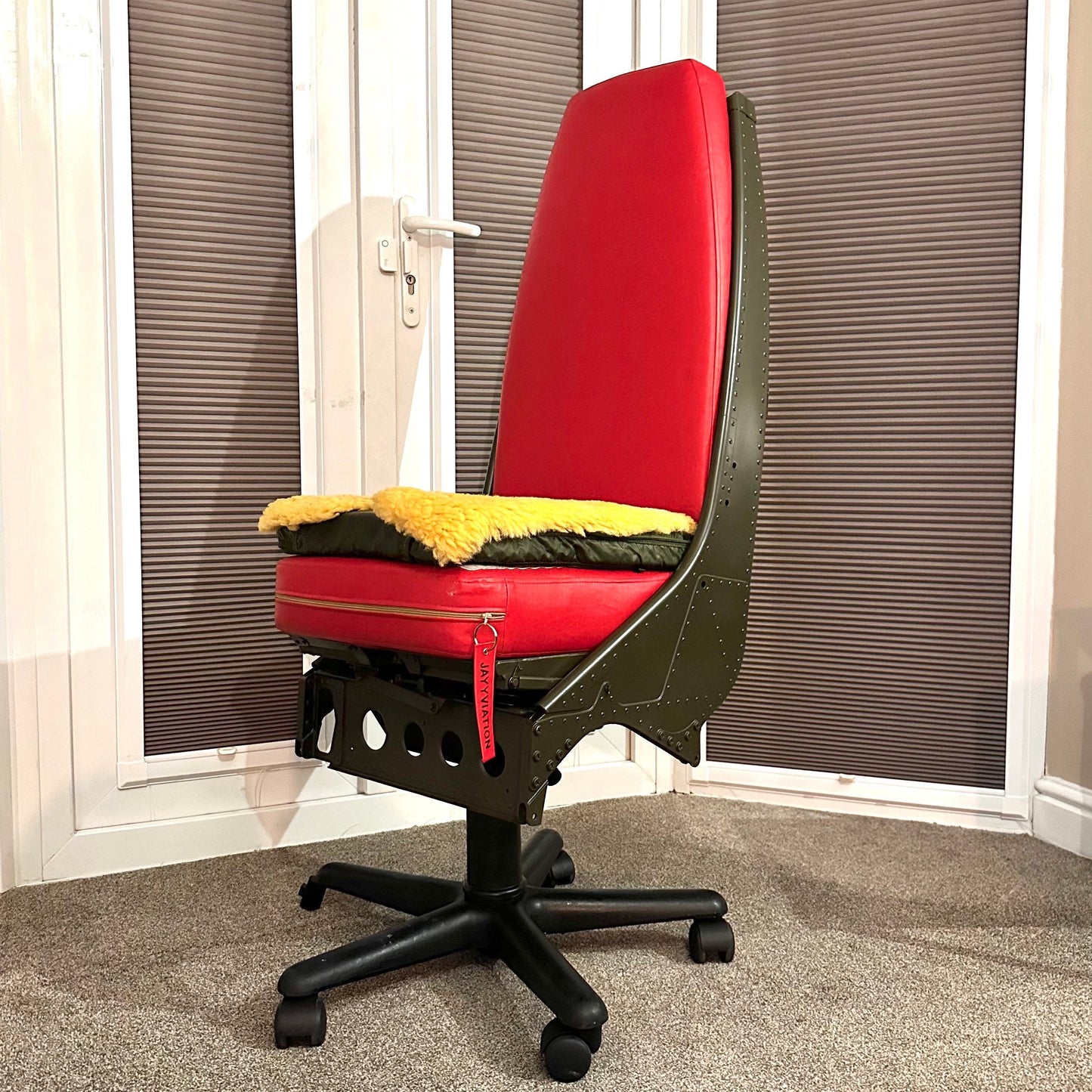 Westland Lynx Helicopter Army Pilot Seat Desk Chair Cockpit First Officer Upcycled Office Desk Chair Captain Officer