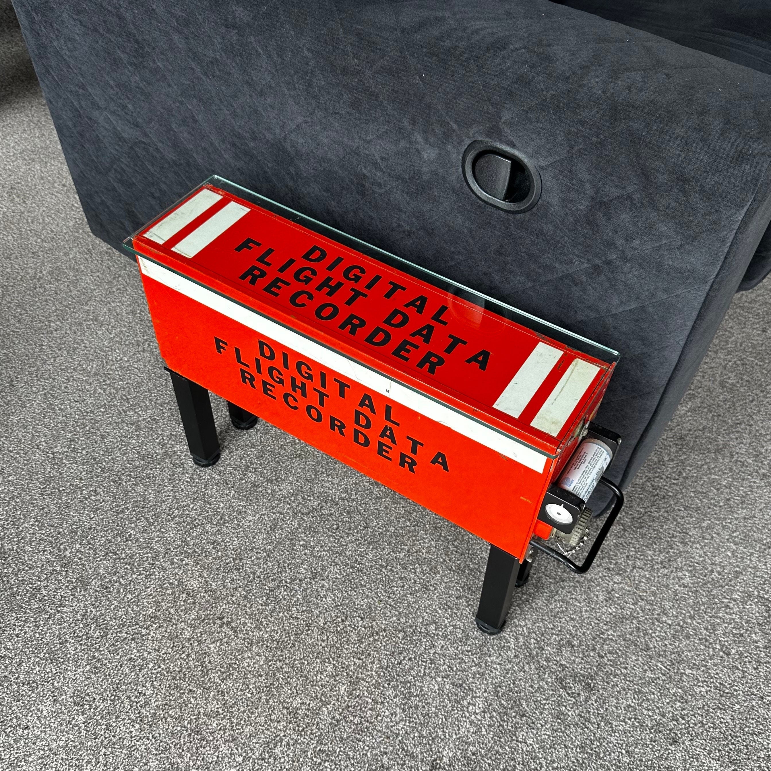 Black Box Flight Data Recorder Coffee Table fuselage Airline Aviation Upcycle Boeing Gift Plane Aircraft Aviator Pilot A319 SAS 146 Avro BAE