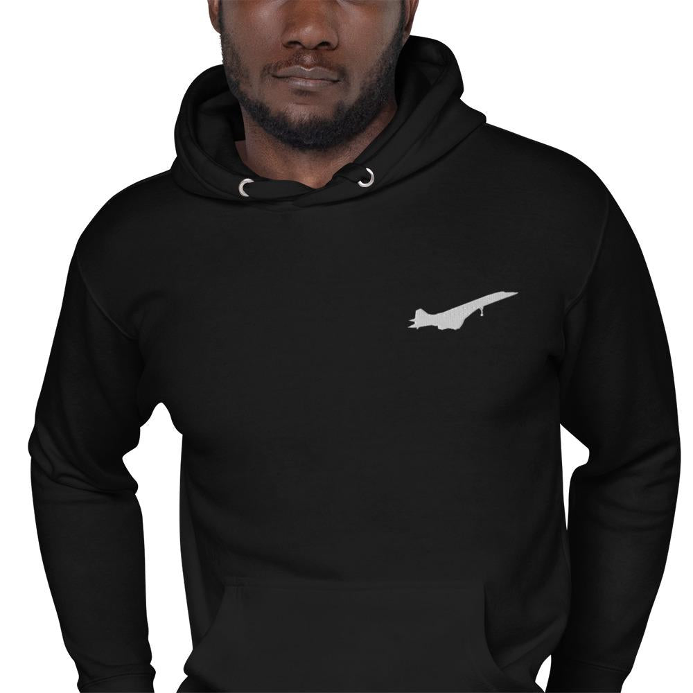 Concorde Embroidered Hoodie - Supersonic Jet Tribute | Aviation Enthusiast Apparel