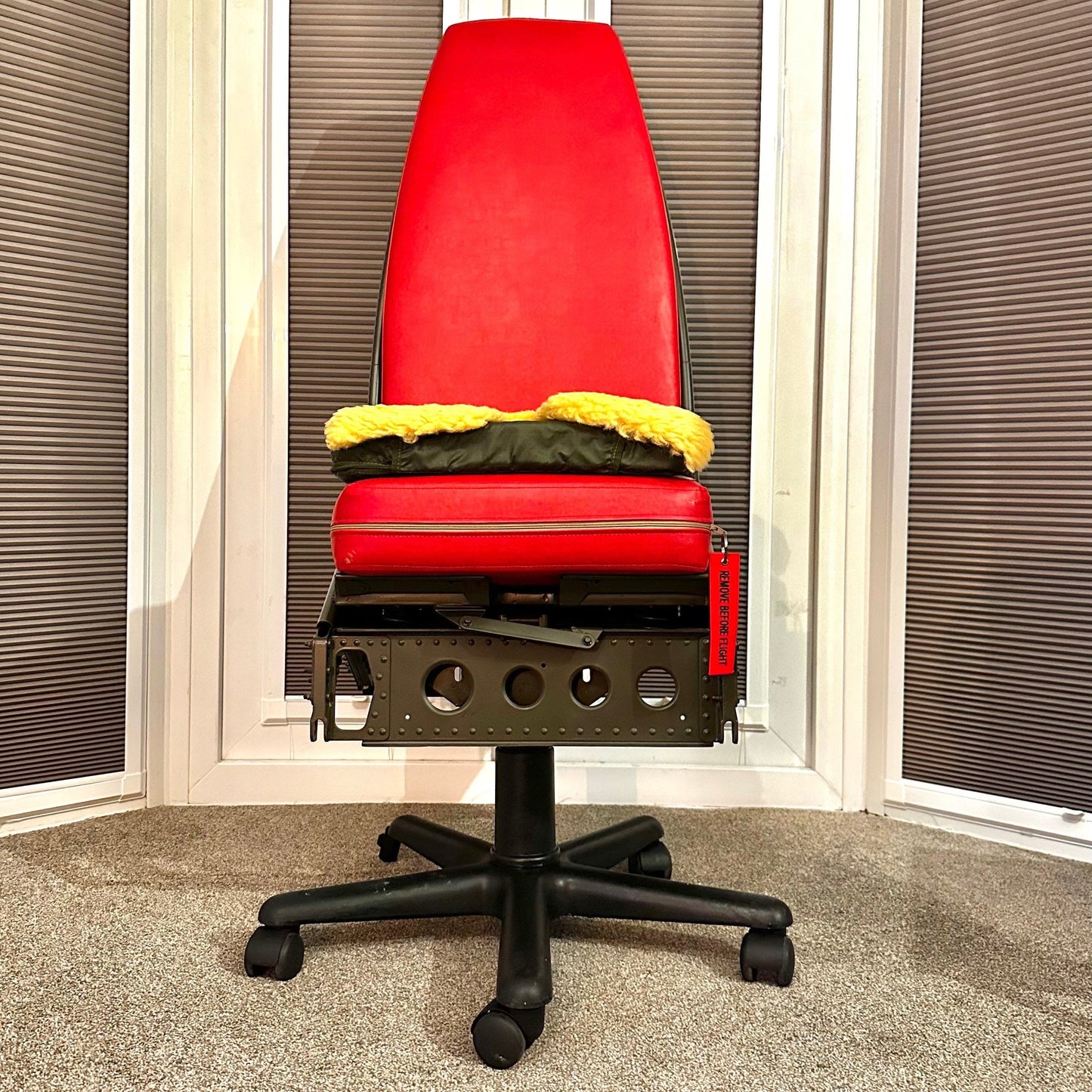 Westland Lynx Helicopter Army Pilot Seat Desk Chair Cockpit First Officer Upcycled Office Desk Chair Captain Officer
