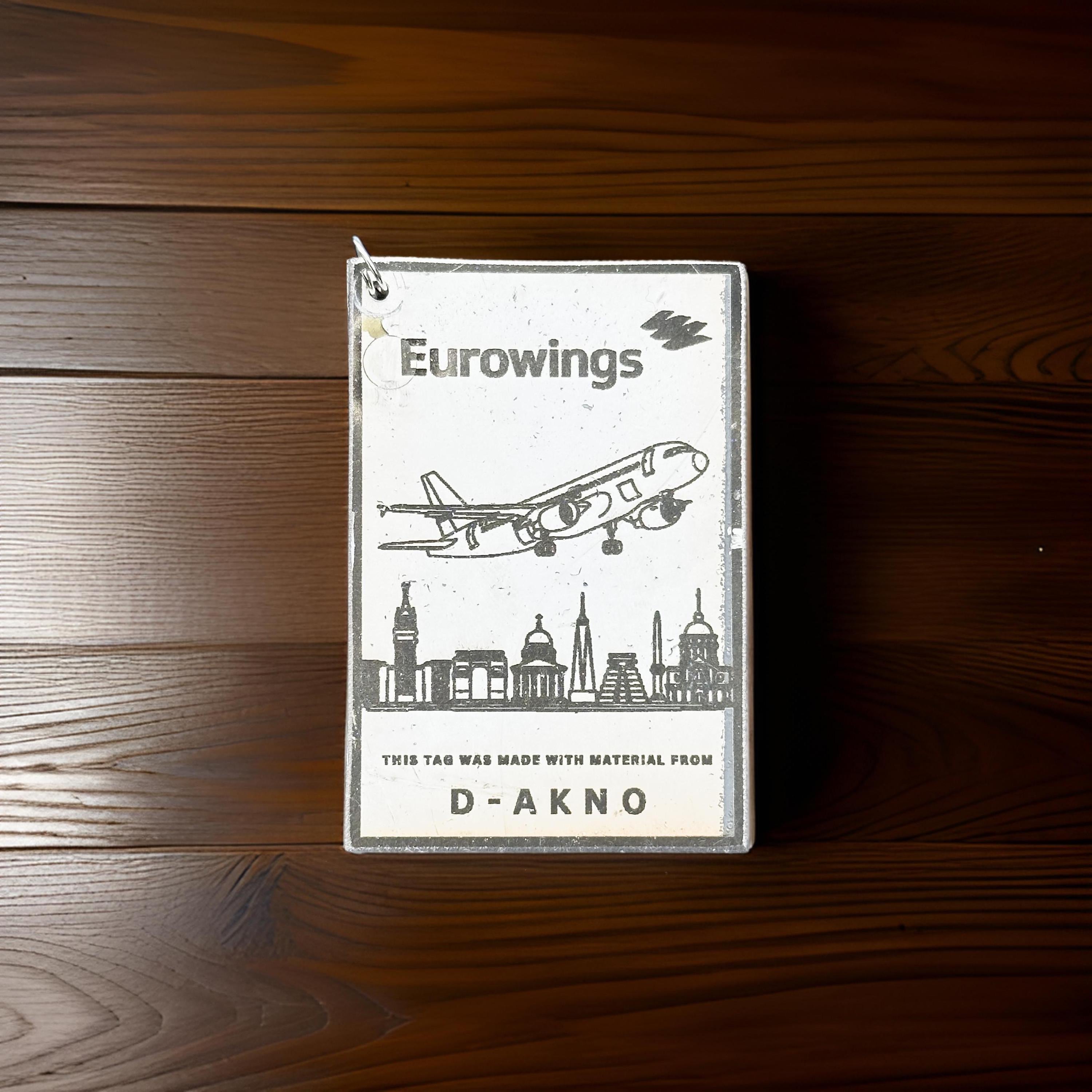 Eurowings A319 D-AKNO Fuselage Cut Luggage Tag Keychain Keyring Plaque  Collectible Airbus memorabilia Pilot  engraved