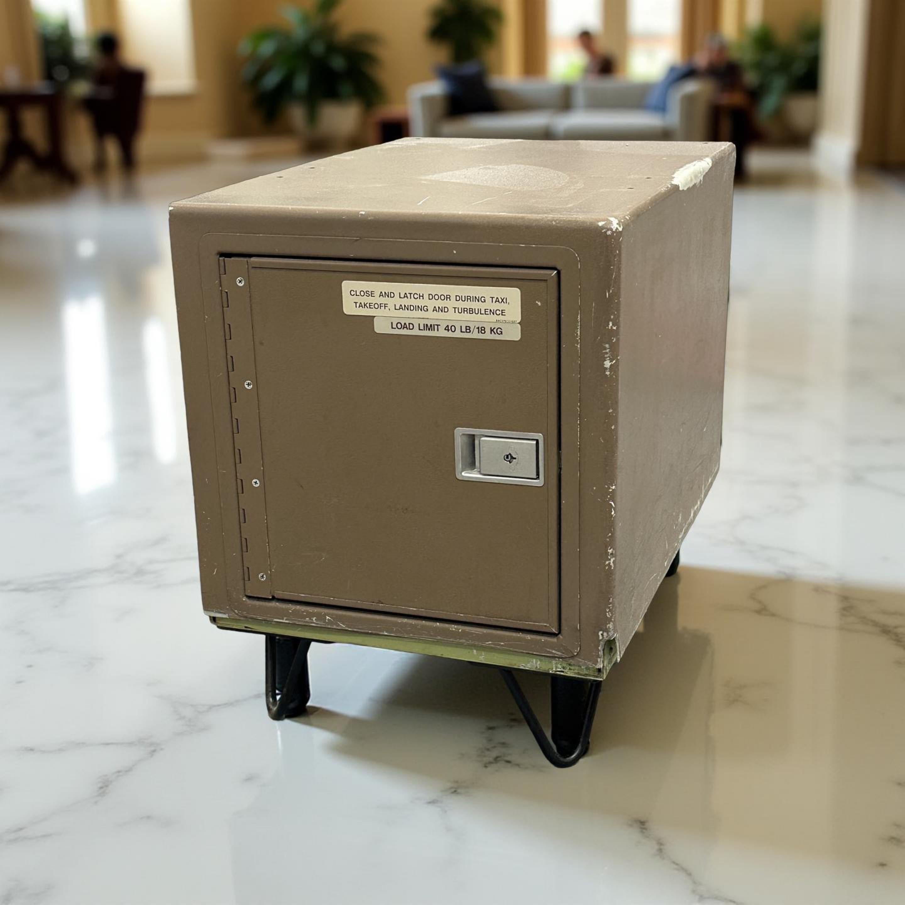 British Airways Boeing 747 G-CIVV Observer Pilot Seat Box Upcycled Box Side Table Heathrow Pilot Captain First Officer Jumbo Jet Queen Skies