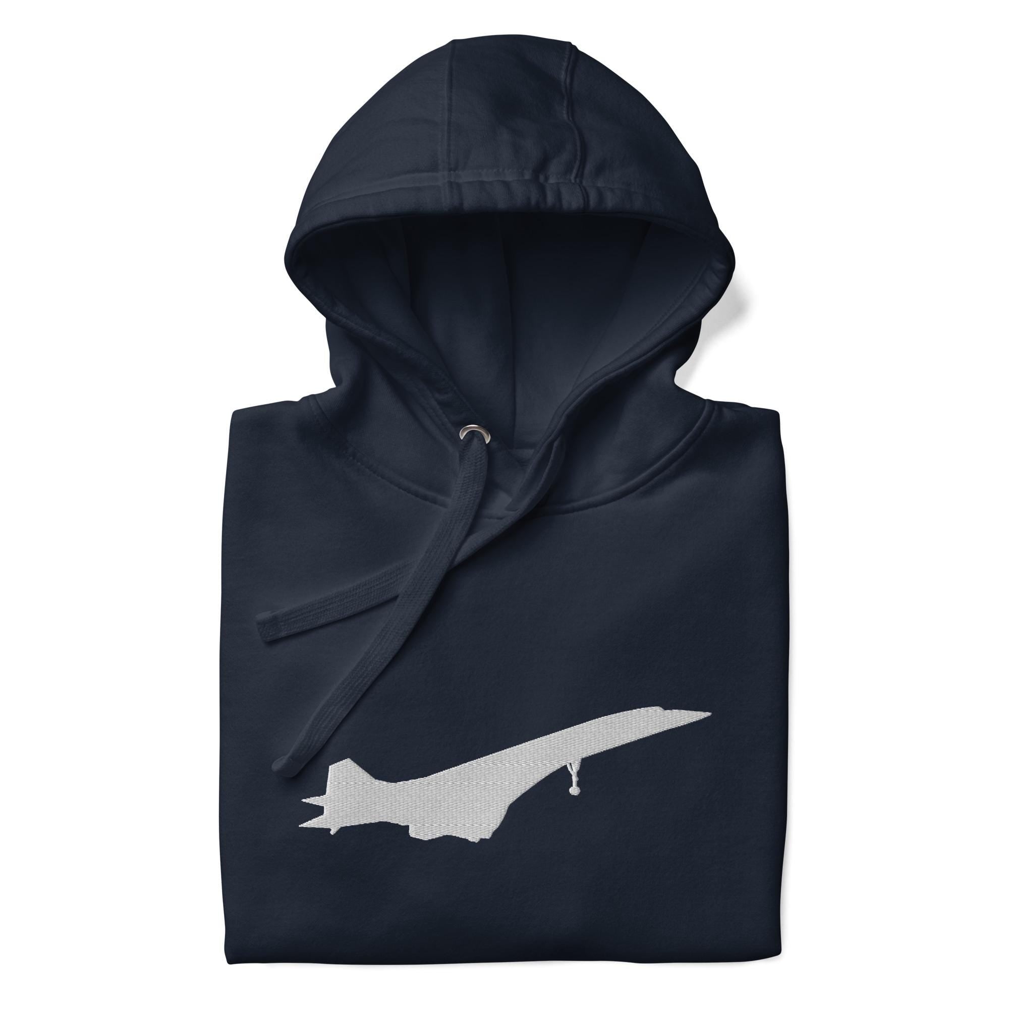Concorde Embroidered Hoodie - Supersonic Jet Tribute | Aviation Enthusiast Apparel