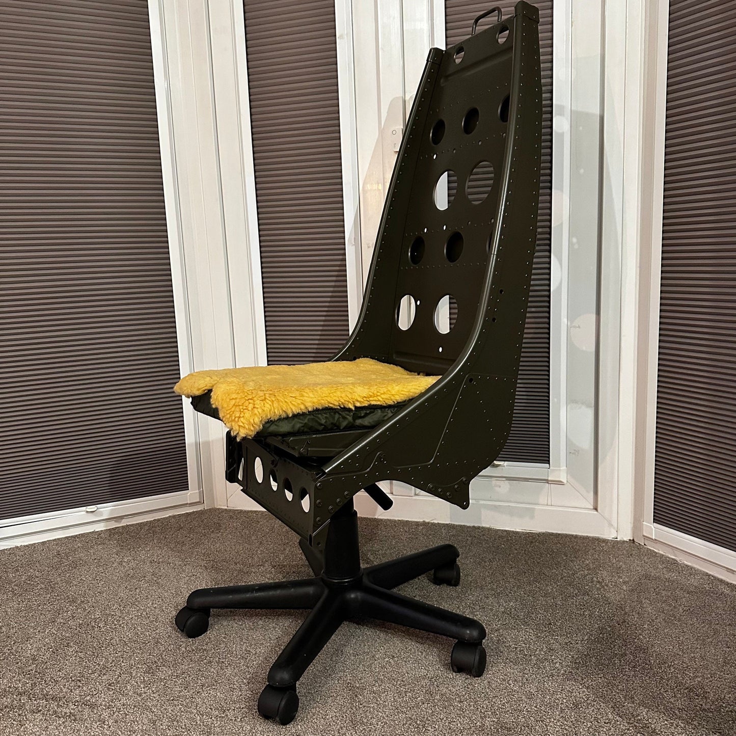 Westland Lynx Helicopter Army Pilot Seat Desk Chair Cockpit First Officer Upcycled Office Desk Chair Captain Officer