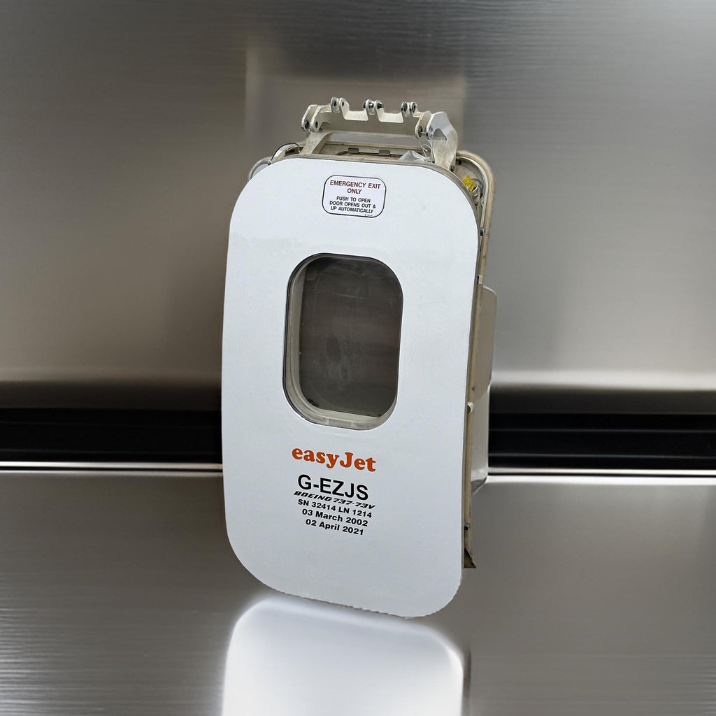 EASYJET Emergency Overwing Exit Door G-EZJS Boeing 737 737-700 f-gzts  Window gift Airline Aviation Upcycle Boeing Plane Aviator