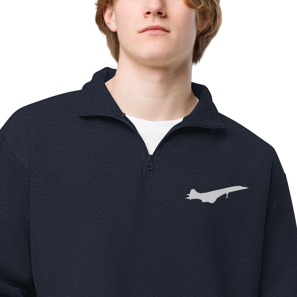 The Concorde Aviator Half-Zip Pullover - Supersonic Jet Embroidered Sweatshirt | Aviation Lover Apparel