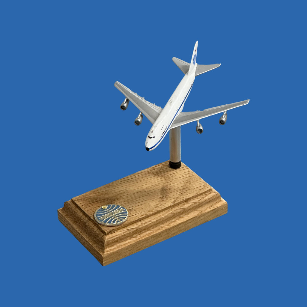 Panam Pan American Clipper Tradewind Boeing 747 N4712U Model Oak Wood Mount Skin Genuine Plaque Rare Collectible Airbus memorabilia
