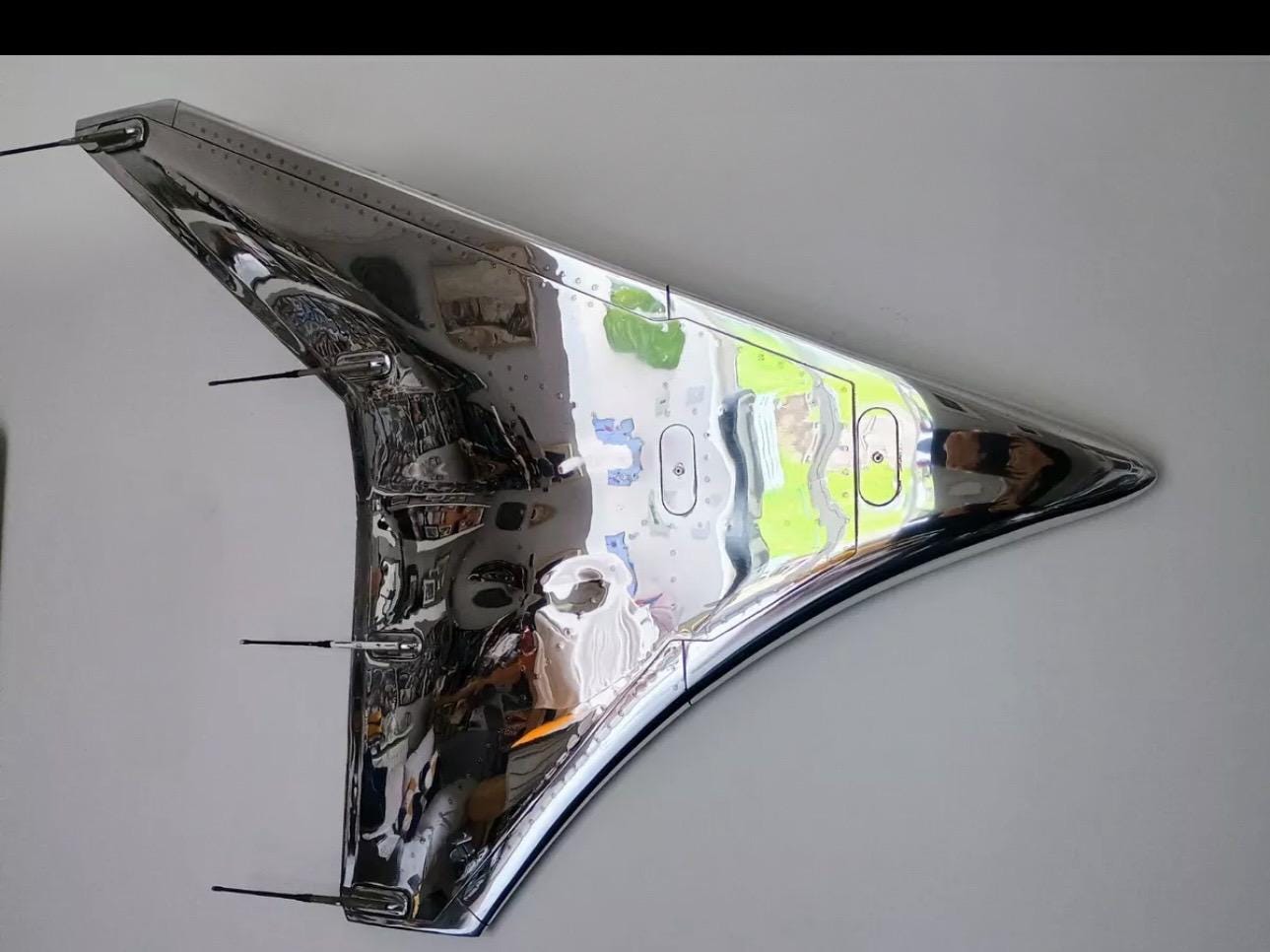 Machine Polished Airbus A320 Wingtip Fence Sharklet Airline Aviation Upcycle Boeing Gift Plane Pilot A319