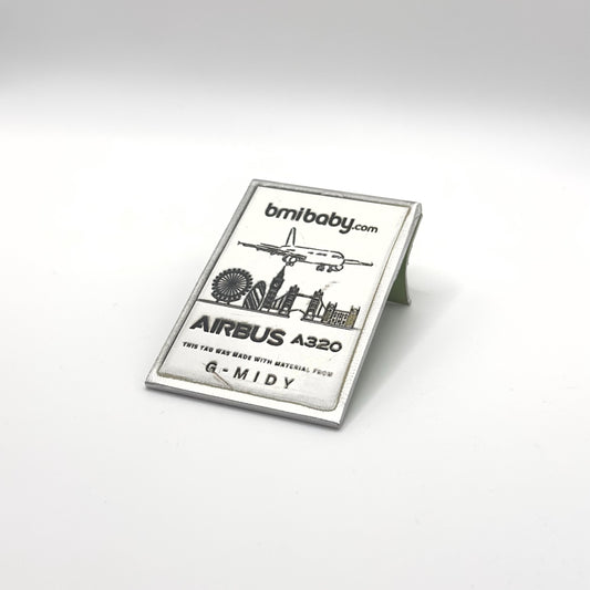 British Airways Airbus Airbus A320 G-MIDY Fuselage Cut Luggage Tag ornament  Collectible Airbus Concorde Pilot gift cabin crew BMI Baby
