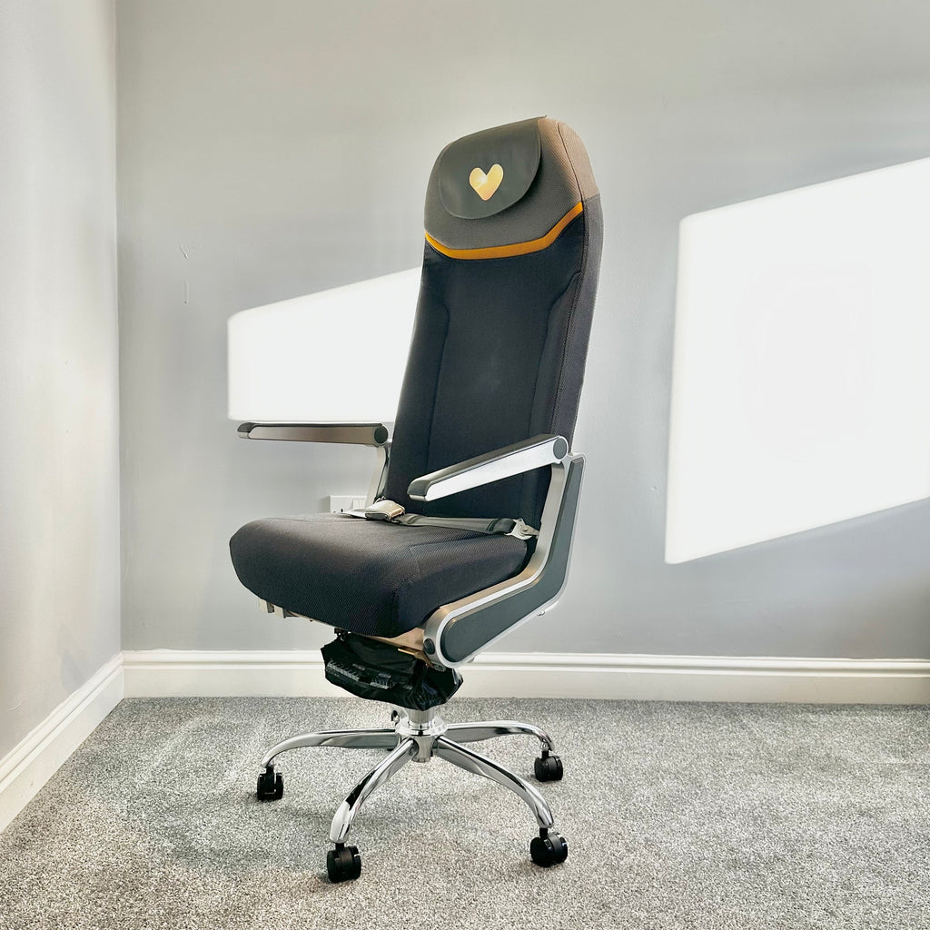 Thomas Cook Airbus A330 G-MLJL upcycled office desk chair Boeing aviator pilot  Flight deck long haul