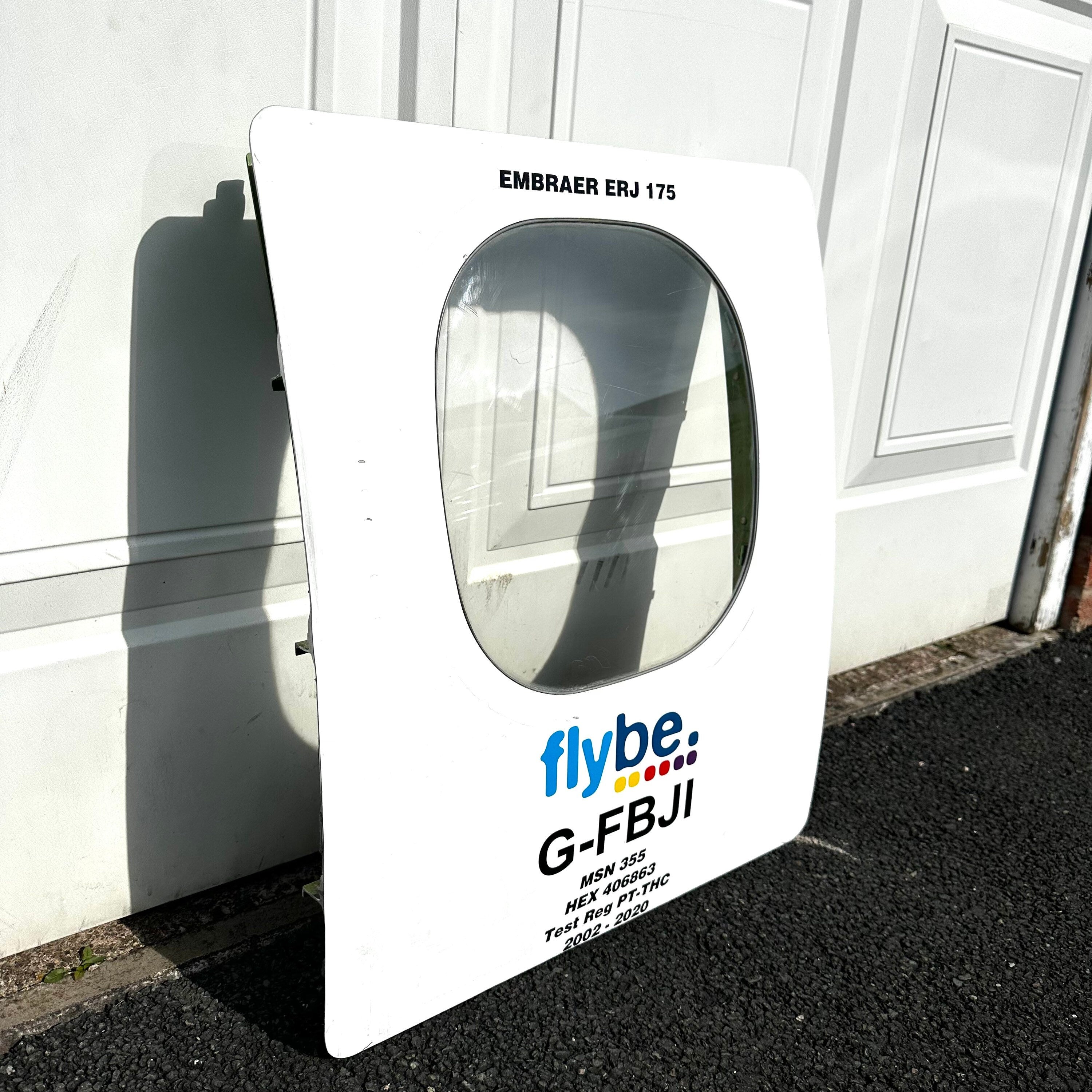 FLYBE AIRLINES G-FBJI Embraer 175 Window fuselage Cut Airline Aviation Upcycle Boeing Gift Plane Aircraft Aviator