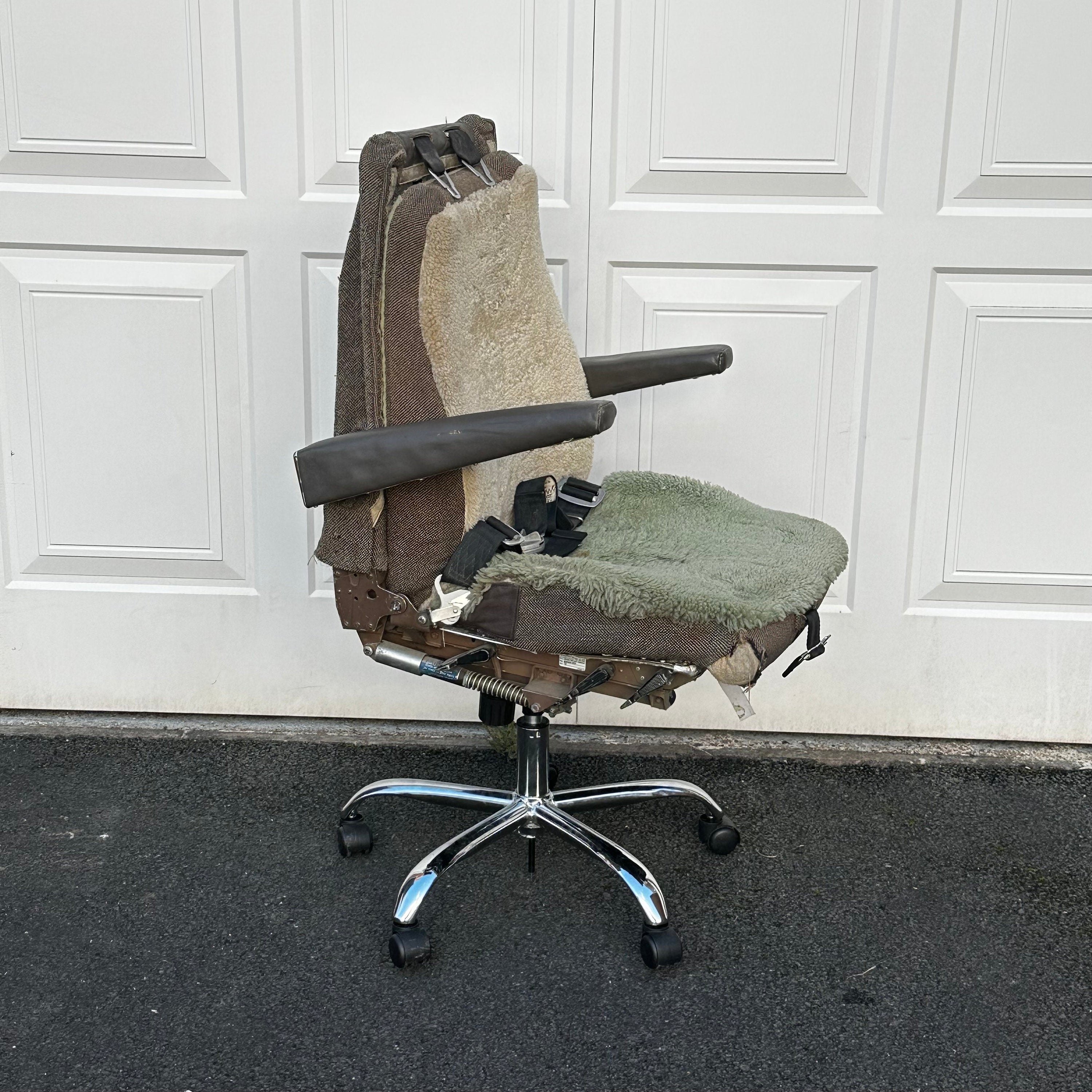 Boeing 767 Cockpit First Observer Jumpseat Upcycled Office Desk Chair Captain Officer