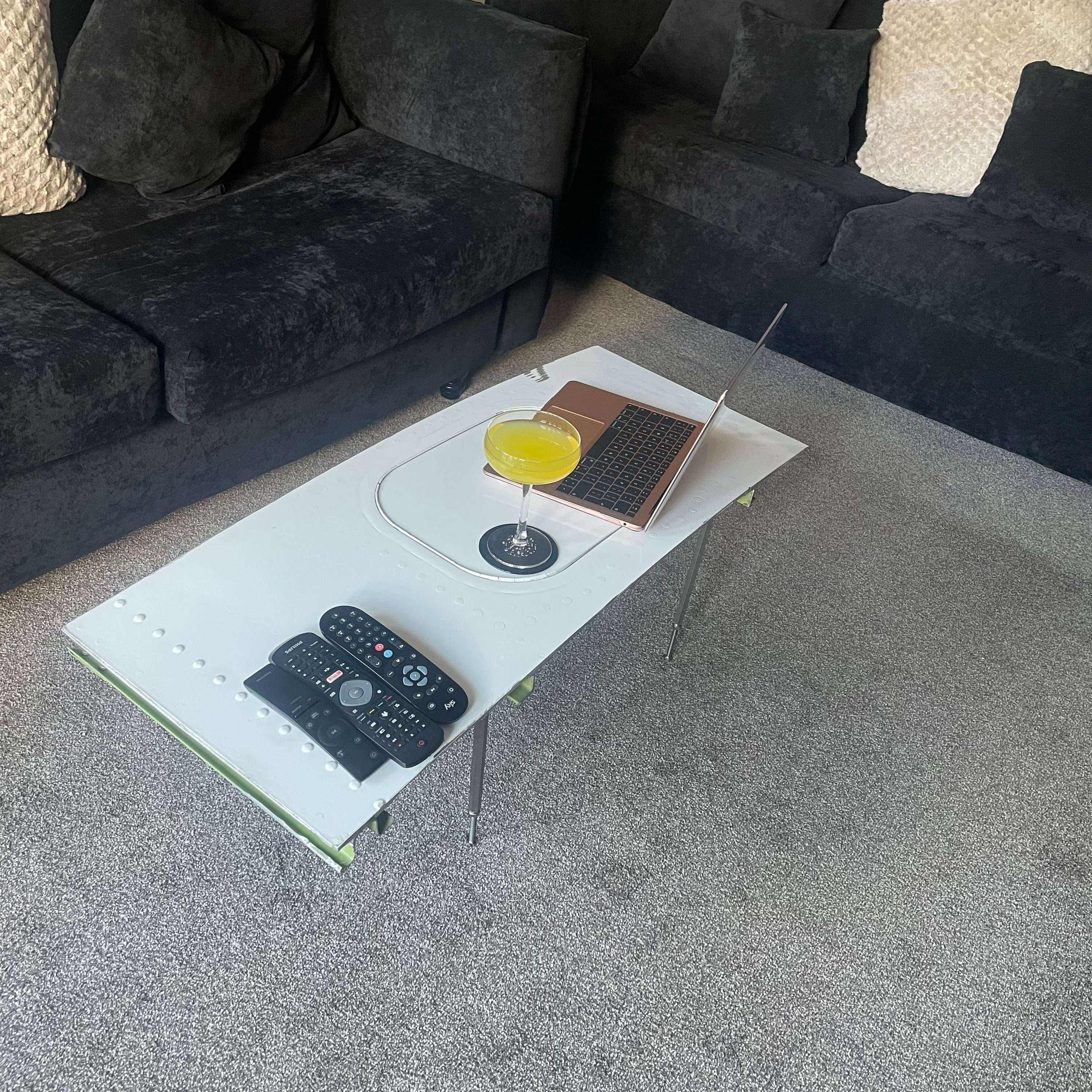 British Airways Boeing 747 G-CIVU Window Cut Coffee Table Fairing Table fuselage Airline Aviation Upcycle Boeing Gift Plane Aircraft Aviator