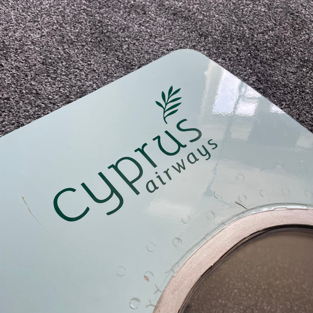 Cyprus Airways 5B-DCW A319 Window fuselage Cut Airline Aviation Upcycle Boeing Gift Plane Aircraft Aviator United northwest