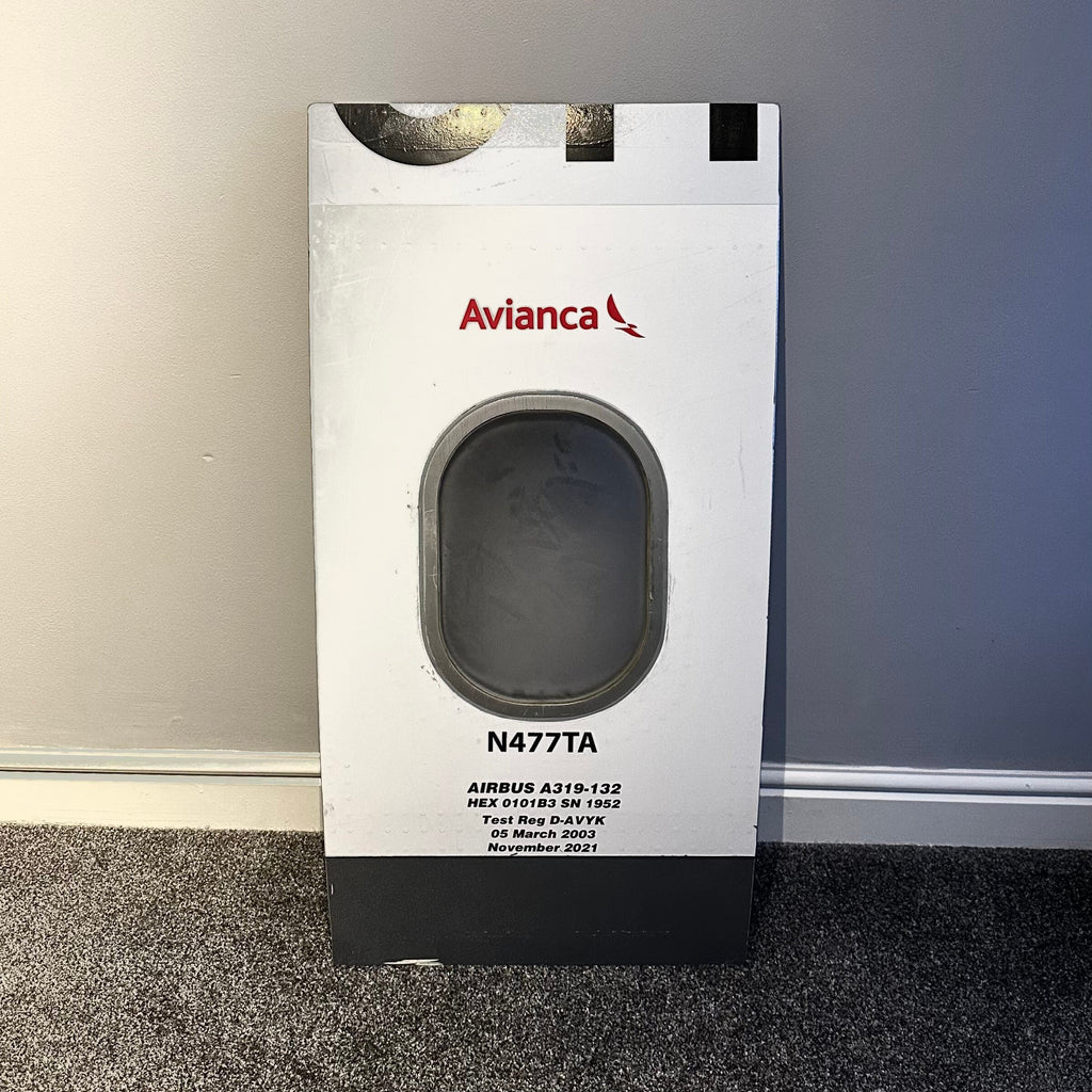 Avianca Airlines N477TA Airbus A319 Window fuselage Cut Airline Aviation Upcycle Boeing Gift Plane Aircraft Aviator