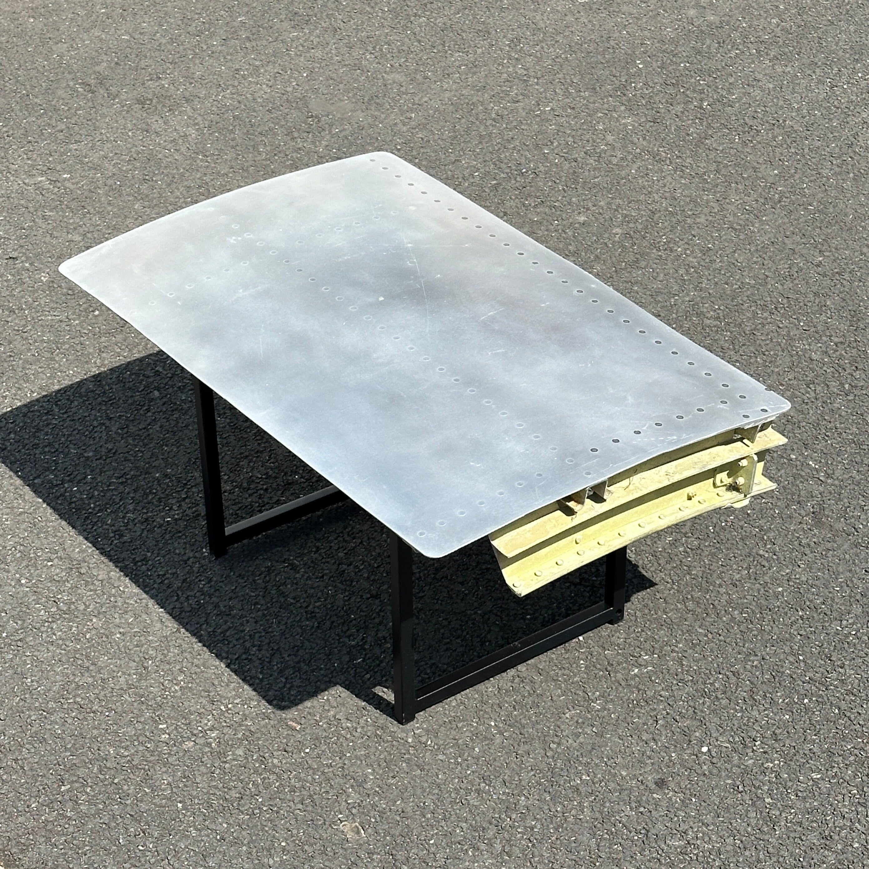Aircraft fuselage rivetted skin fuselage Cut Coffee Table Airline Aviation Upcycle Boeing Gift Plane Aircraft Aviator