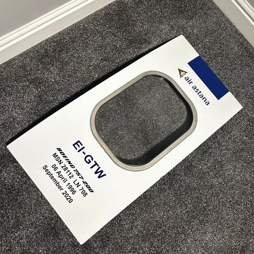 Air Astana EI-GTW Boeing 757 Window fuselage Cut Airline Aviation Upcycle Boeing Gift Plane Aircraft Aviator