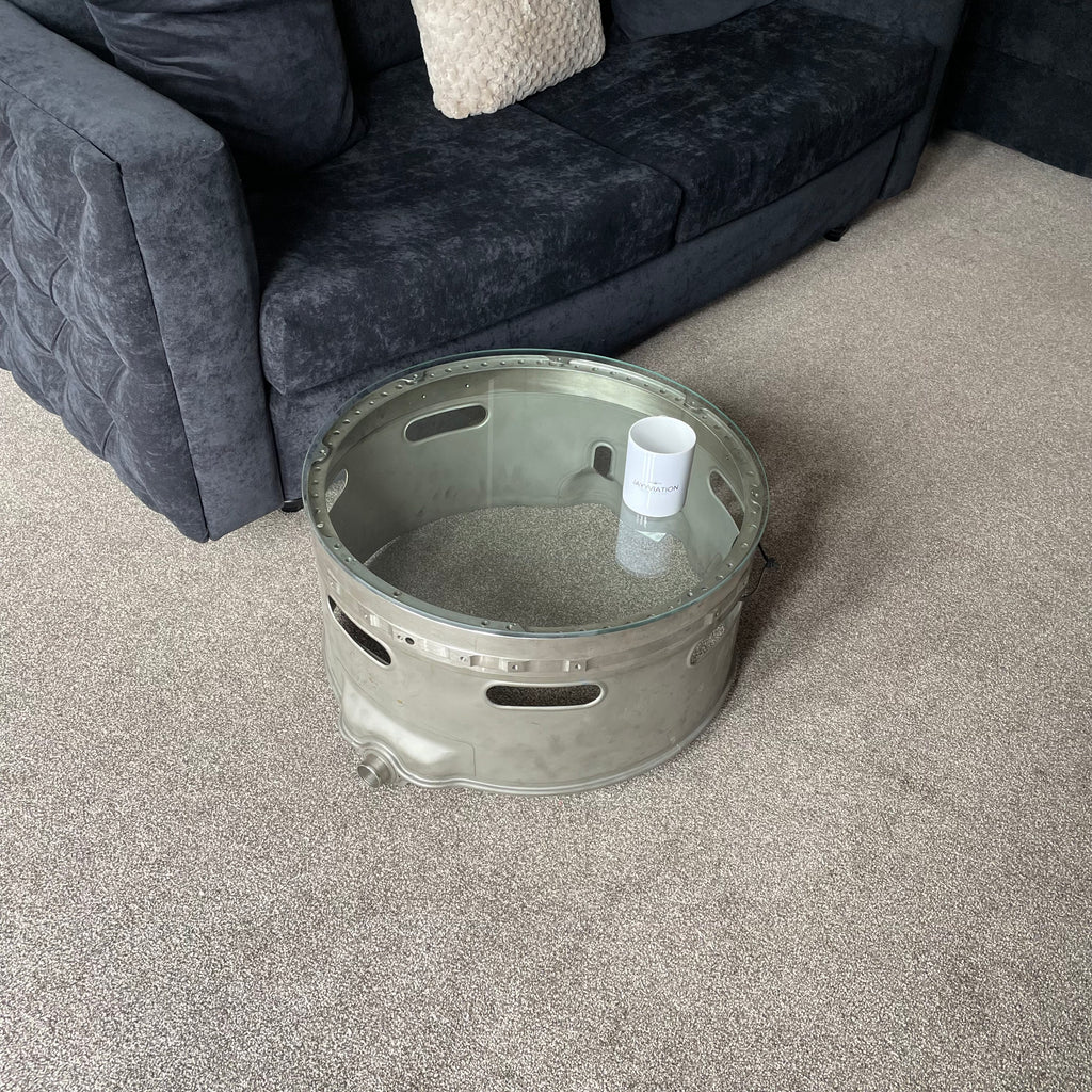 Rolls Royce Dart Jet Engine Cowling Casing Upcycled Coffee/Side Table RAF MOD Viscount Vickers