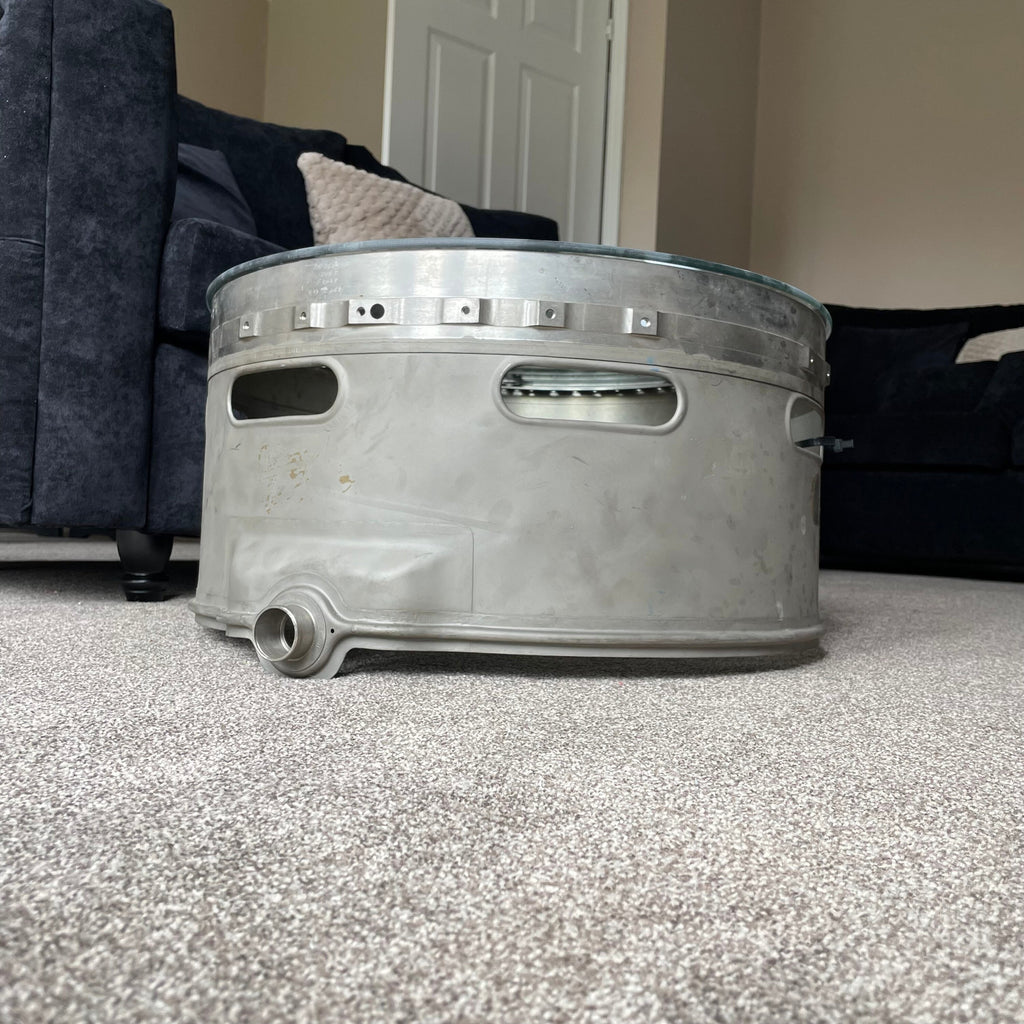Rolls Royce Dart Jet Engine Cowling Casing Upcycled Coffee/Side Table RAF MOD Viscount Vickers