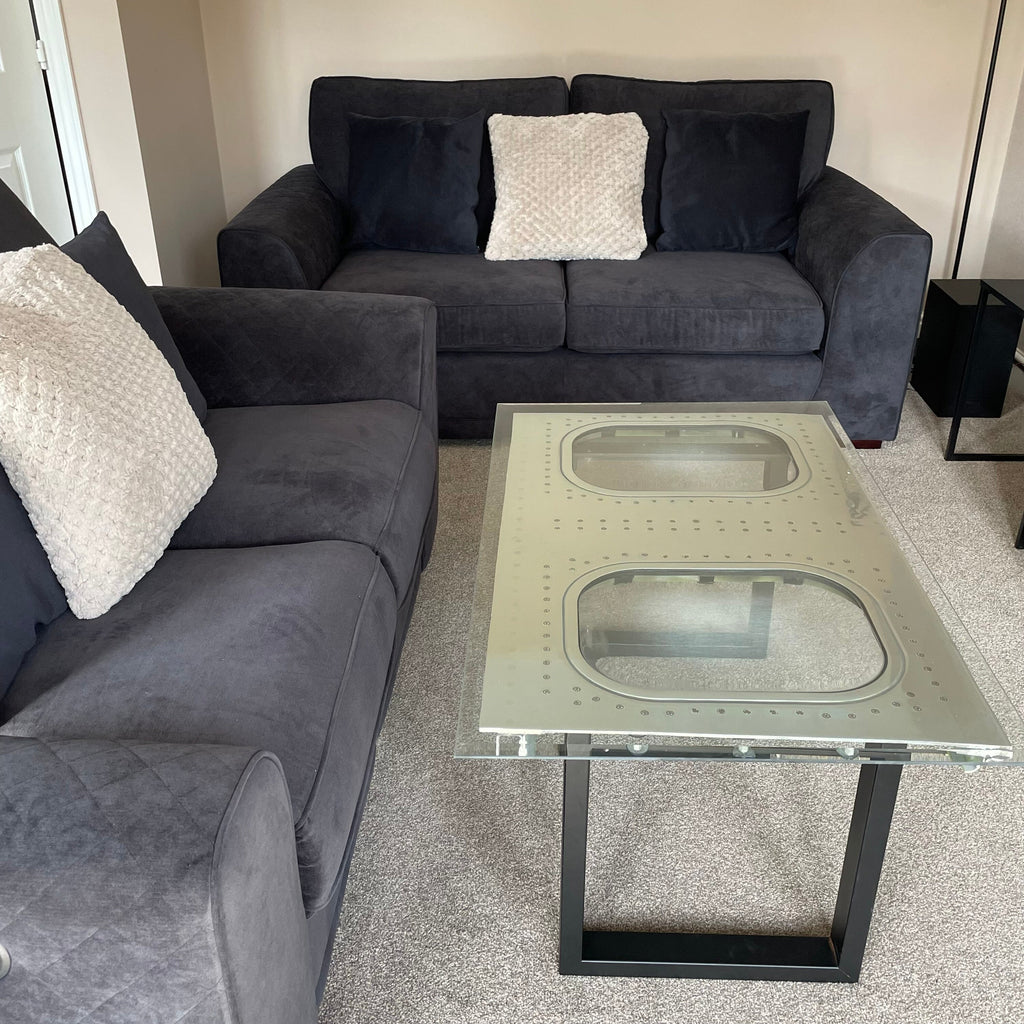 Olympic Airways SX-OAD Boeing 747 Mirror Polished Window Coffee Table fuselage Airline Upcycle Boeing Gift Plane Aircraft Aviator