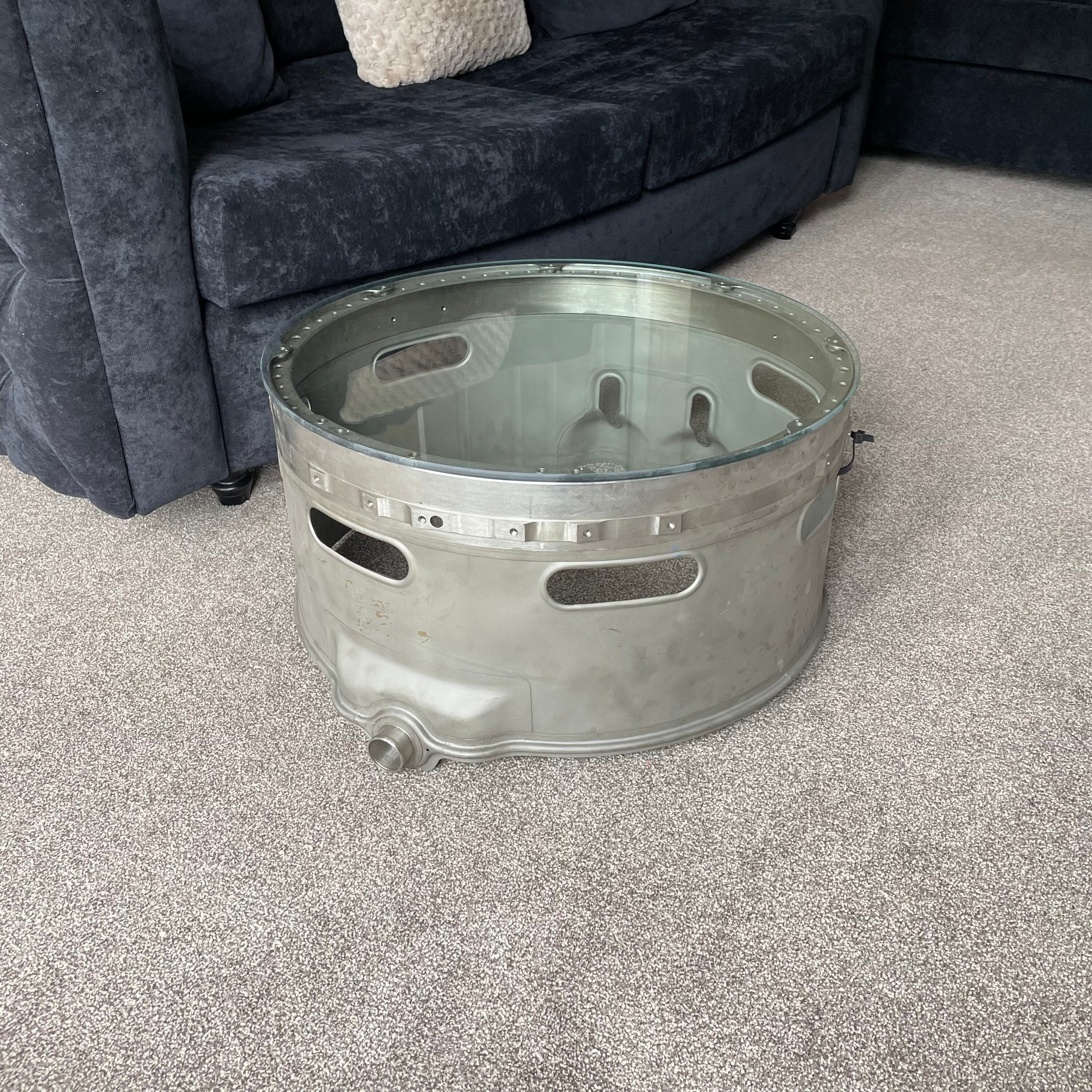 Rolls Royce Dart Jet Engine Cowling Casing Upcycled Coffee/Side Table RAF MOD Viscount Vickers