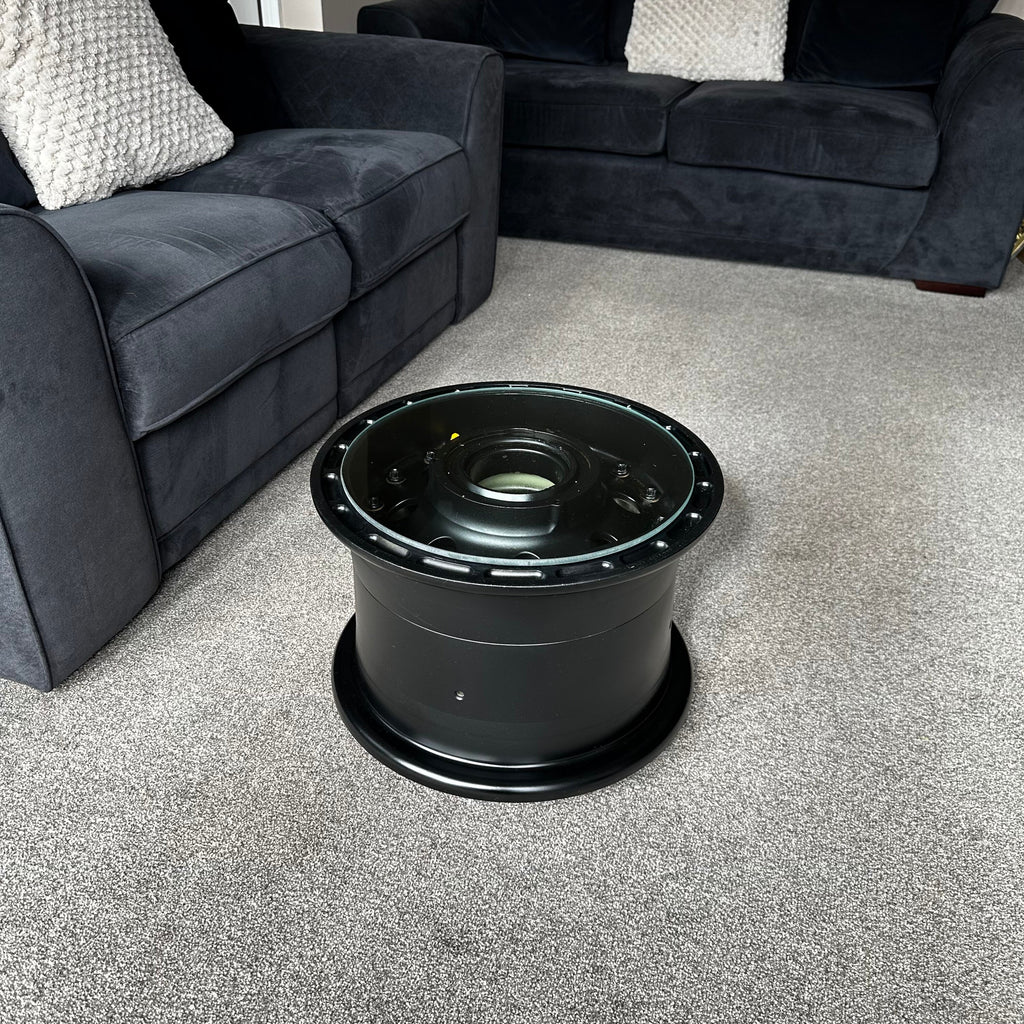 Bae 146 Aircraft Main Wheel Landing Gear Coffee Side Table With Bearings Upcycled airbus boeing speedbird concorde raf mod