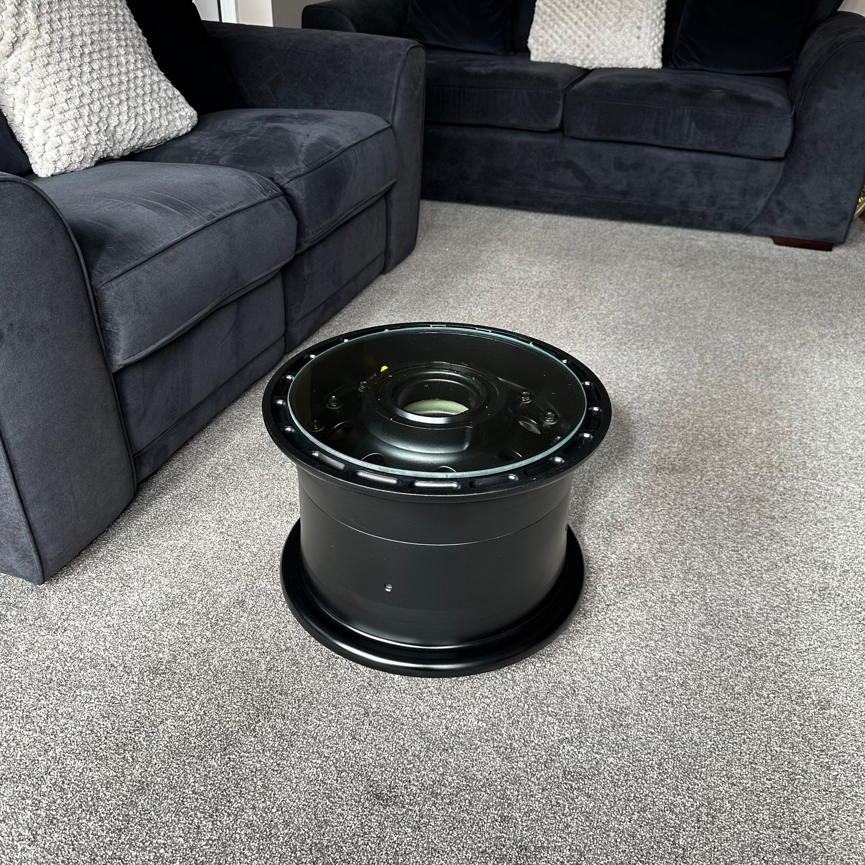 Bae 146 Aircraft Main Wheel Landing Gear Coffee Side Table With Bearings Upcycled airbus boeing speedbird concorde raf mod