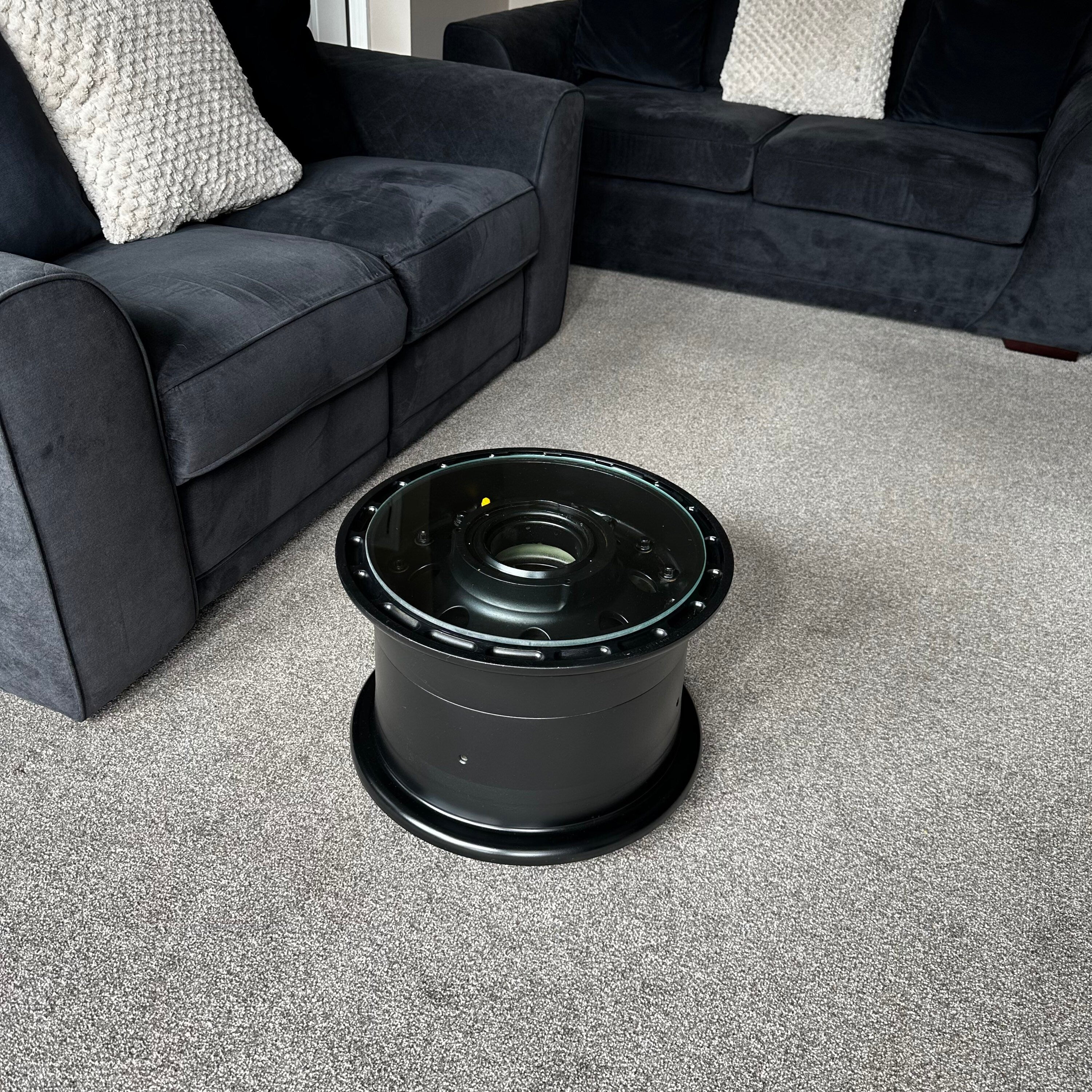 Bae 146 Aircraft Main Wheel Landing Gear Coffee Side Table With Bearings Upcycled airbus boeing speedbird concorde raf mod