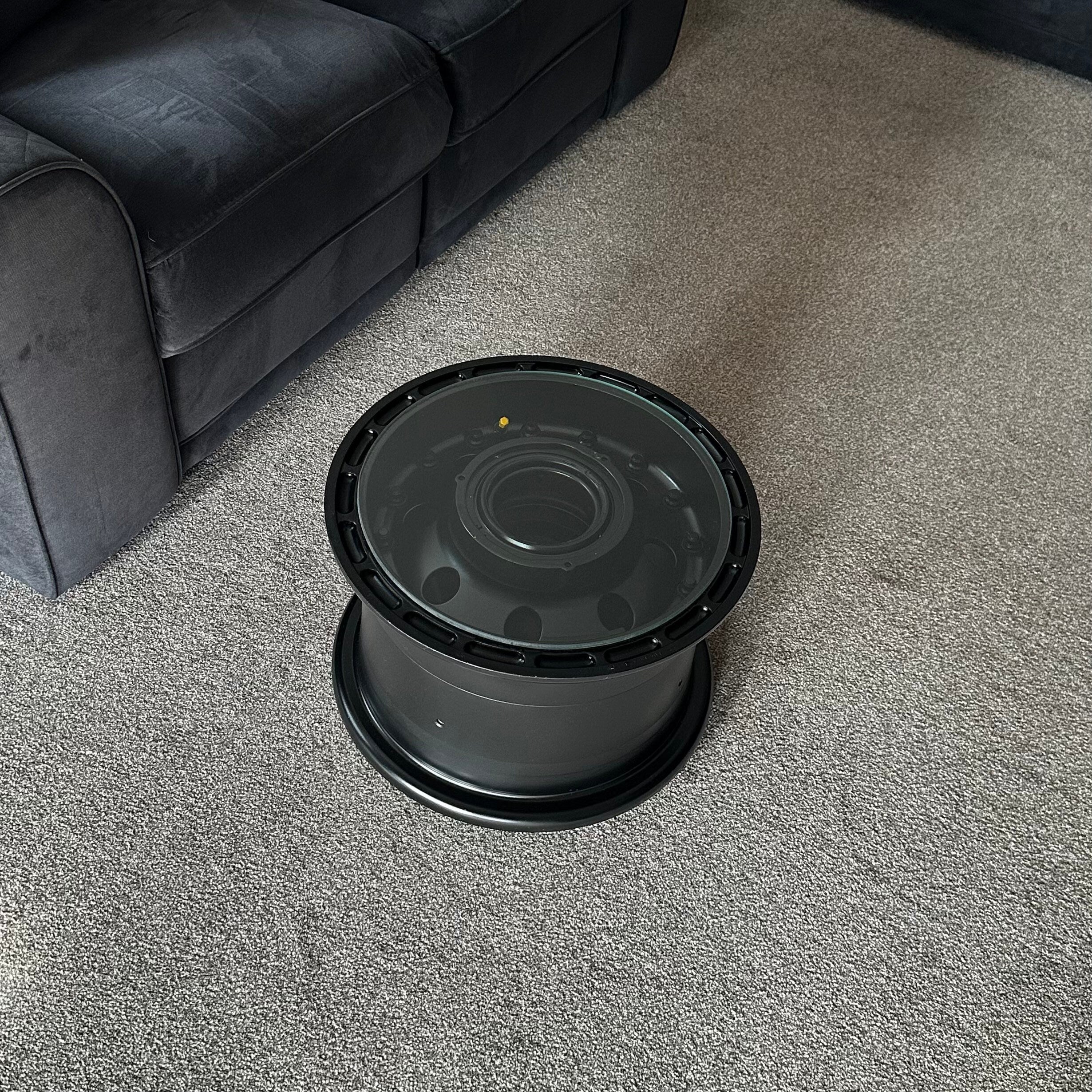 Bae 146 Aircraft Main Wheel Landing Gear Coffee Side Table With Bearings Upcycled airbus boeing speedbird concorde raf mod