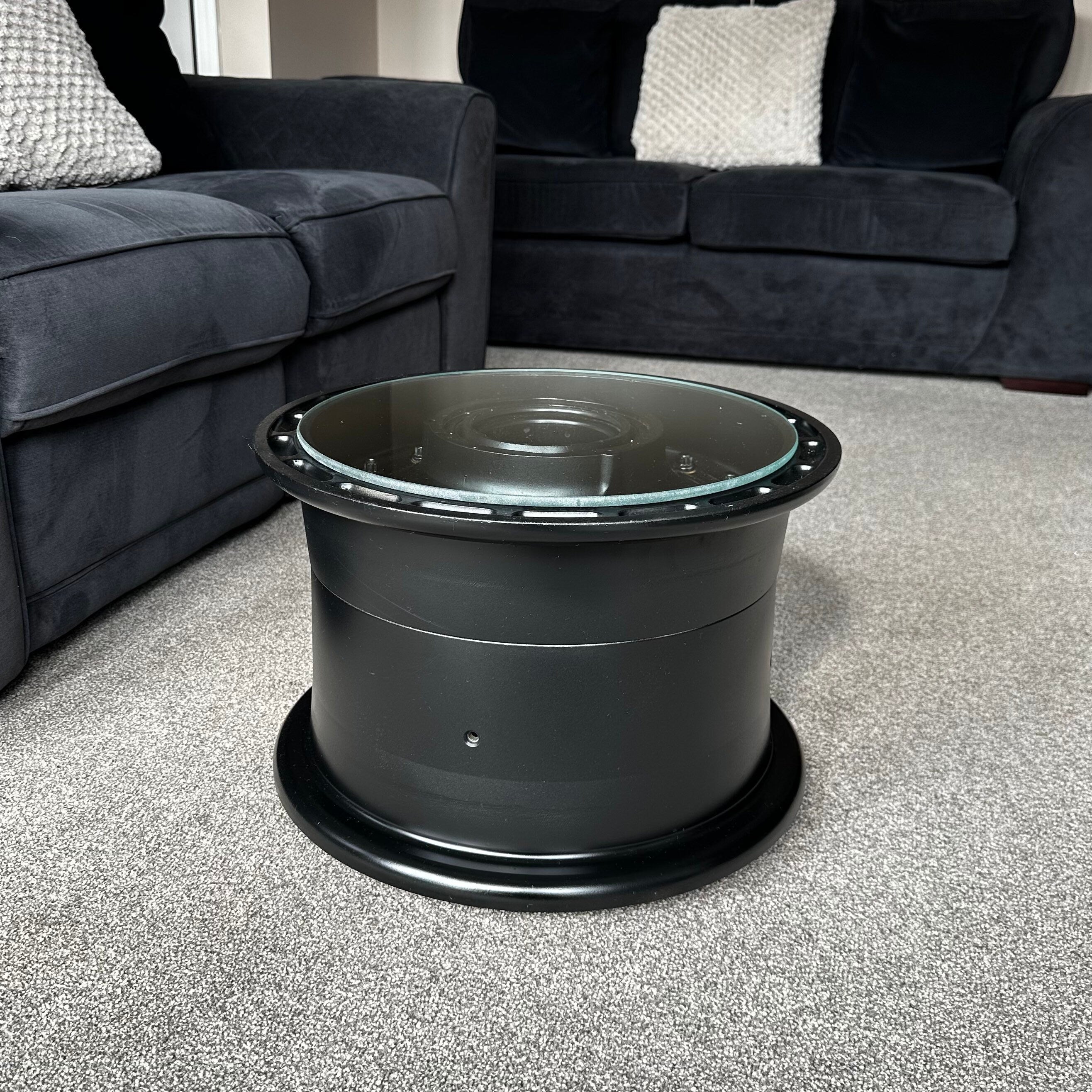 Bae 146 Aircraft Main Wheel Landing Gear Coffee Side Table With Bearings Upcycled airbus boeing speedbird concorde raf mod