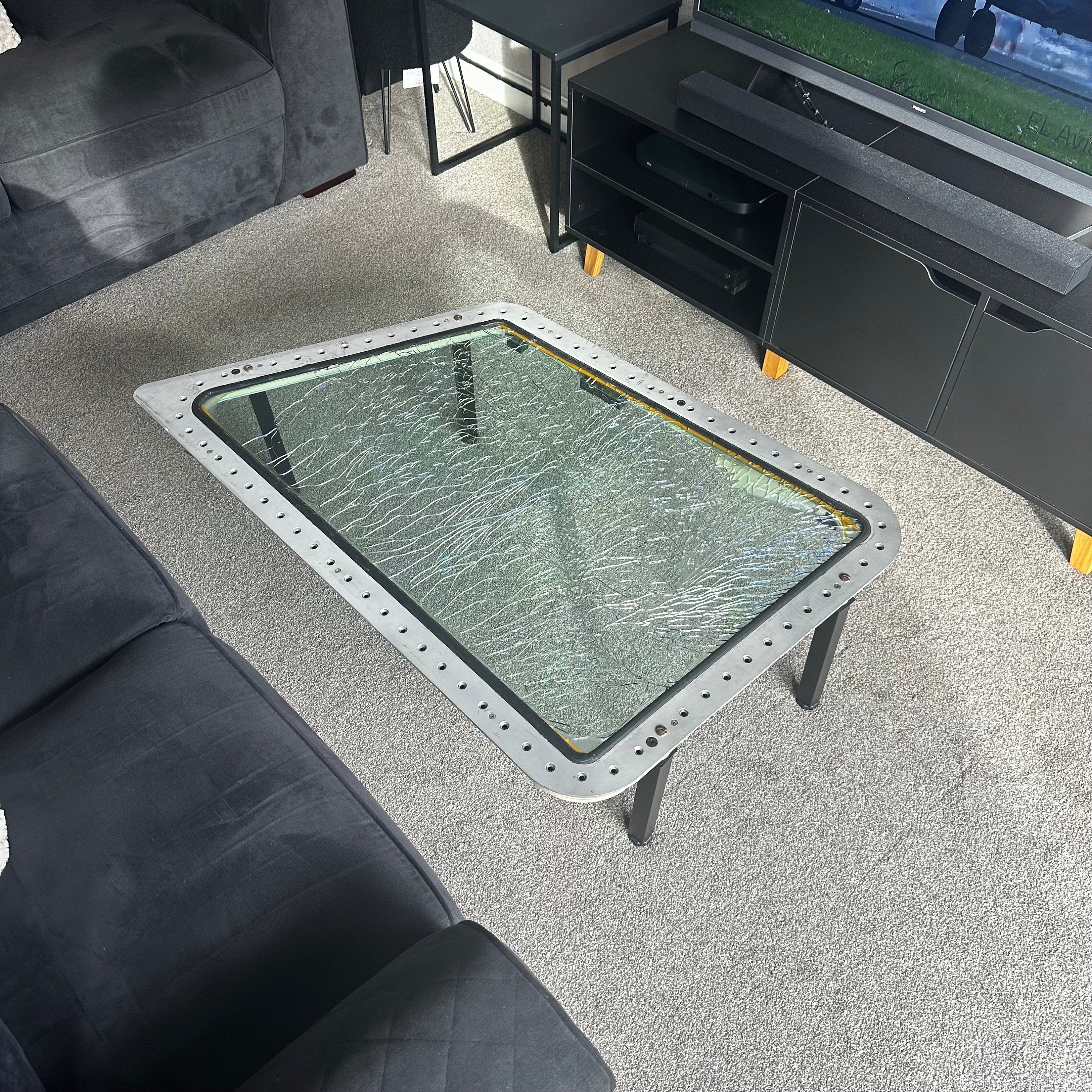 Boeing 737 Captains Side Cockpit Windscreen Coffee Table fuselage Airline Aviation Upcycle Boeing Gift Plane Aircraft Aviator Pilot BA
