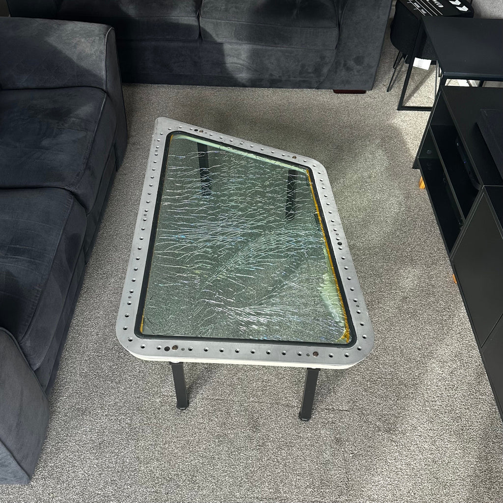 Boeing 737 Captains Side Cockpit Windscreen Coffee Table fuselage Airline Aviation Upcycle Boeing Gift Plane Aircraft Aviator Pilot BA